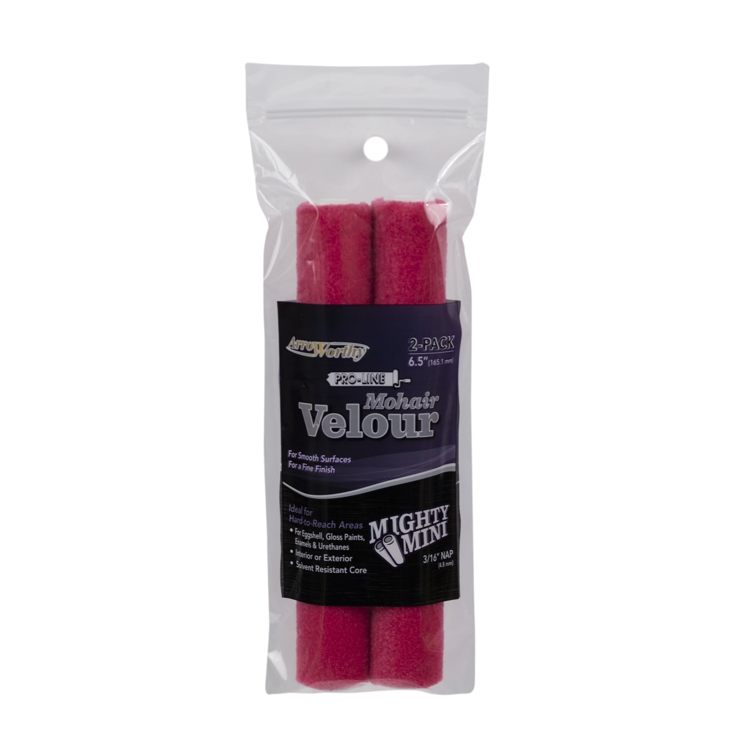 ArroWorthy  Pro Line Mohair Blend 6.5 in. W X 3/16 in. Mini Paint Roller Cover 2 pk