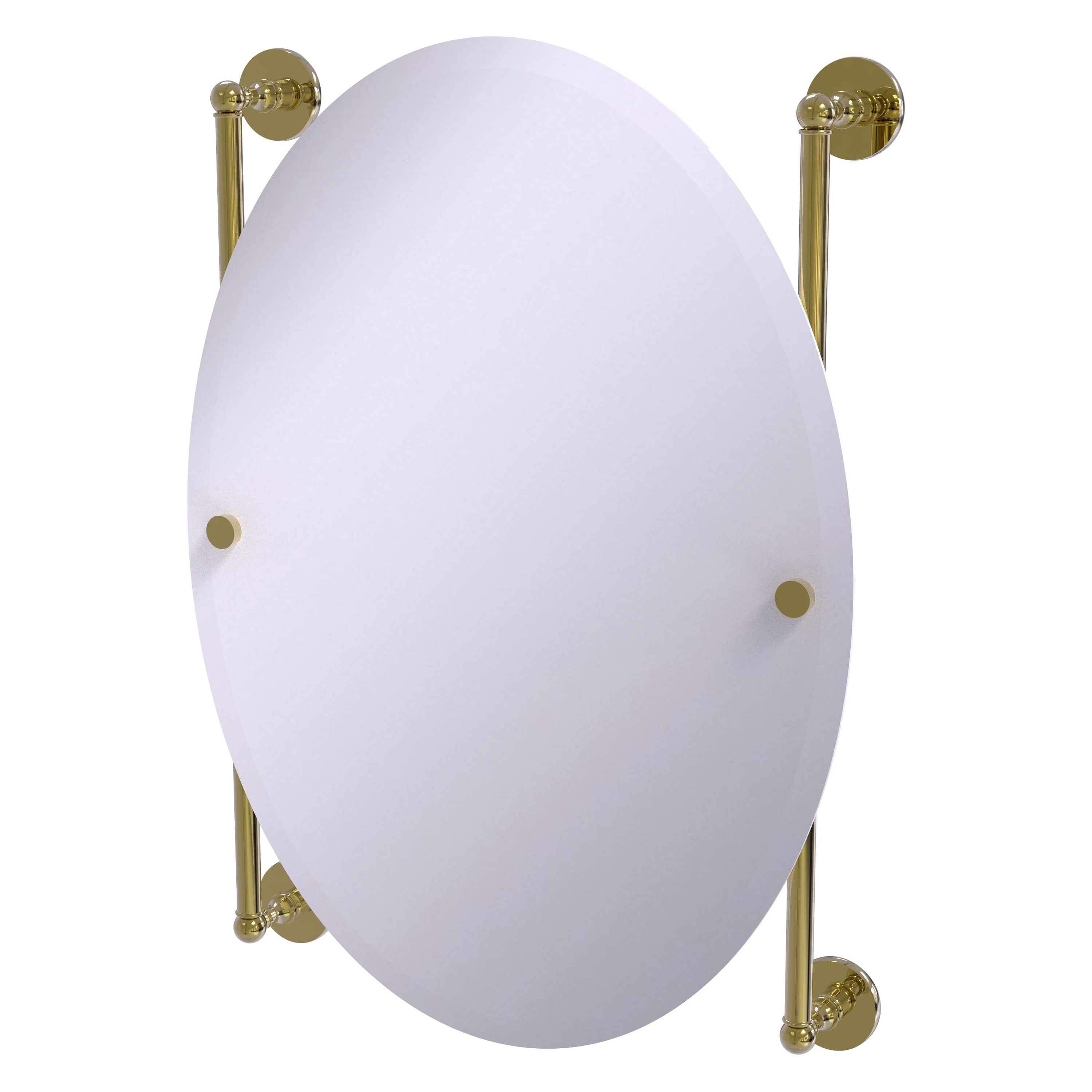 Allied Brass P1000-27-91-UNL Prestige Skyline 21-Inches x 29-Inches Beveled Frameless Oval Bathroom Vanity Mirror ( Unlacquered Brass )