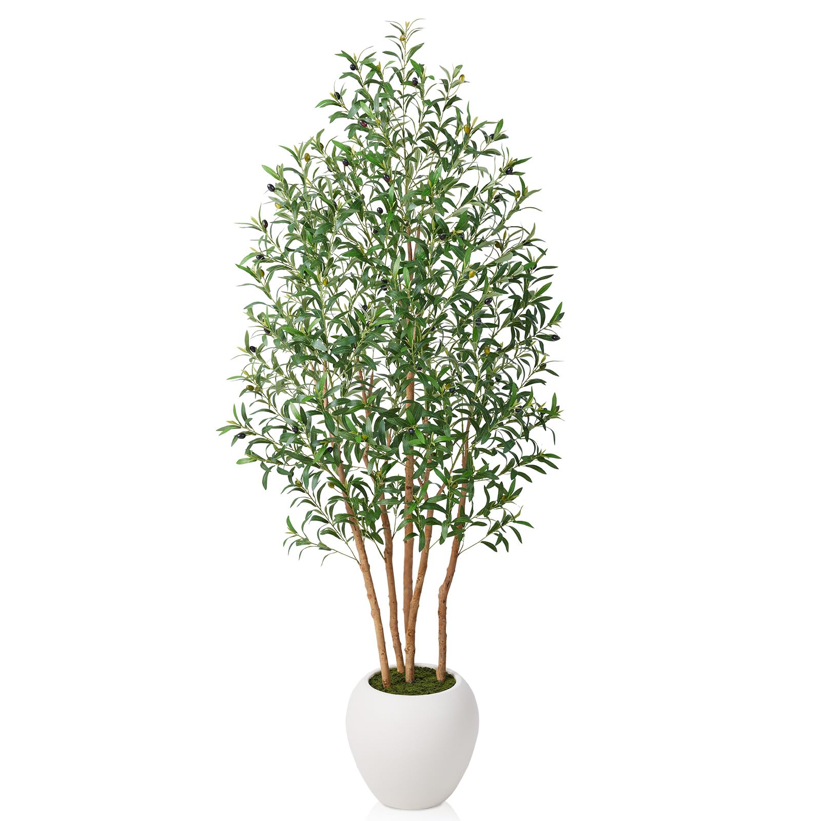 VeriNatural 84-in Green Indoor Floor Olive Artificial Tree Large Fake Plant Home Decor