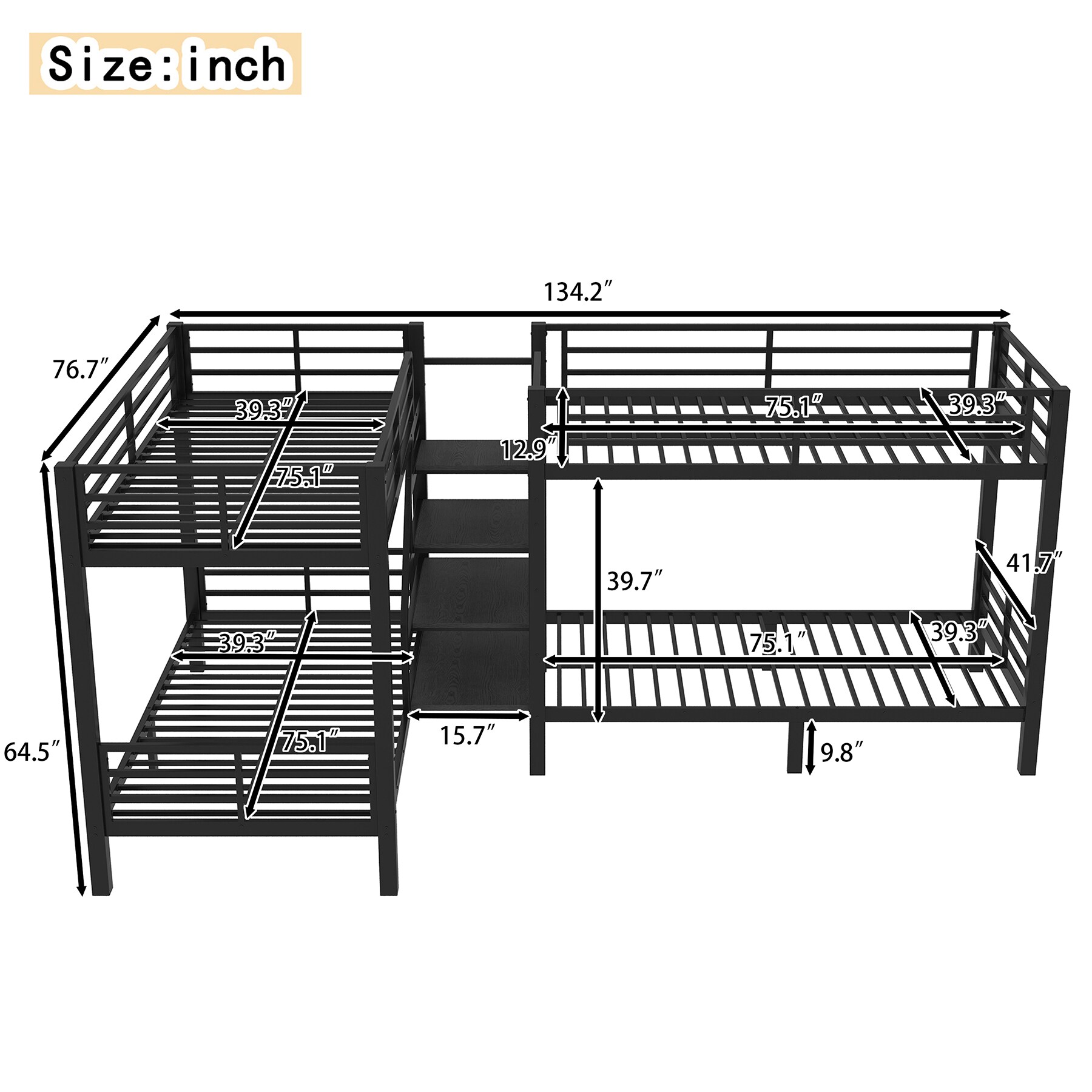 SINOFURN SYE140029BK Bunk-Beds - View #6