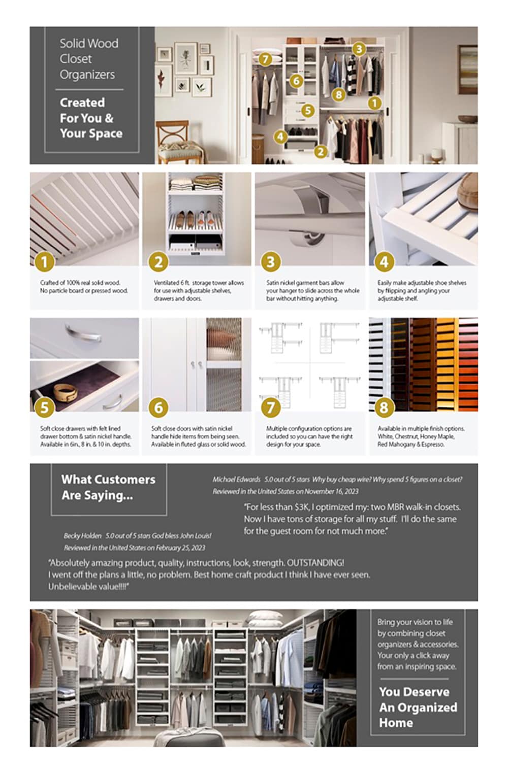 John Louis Home JLH-260WC-E-SD Wood-Closet-Kits - View #11
