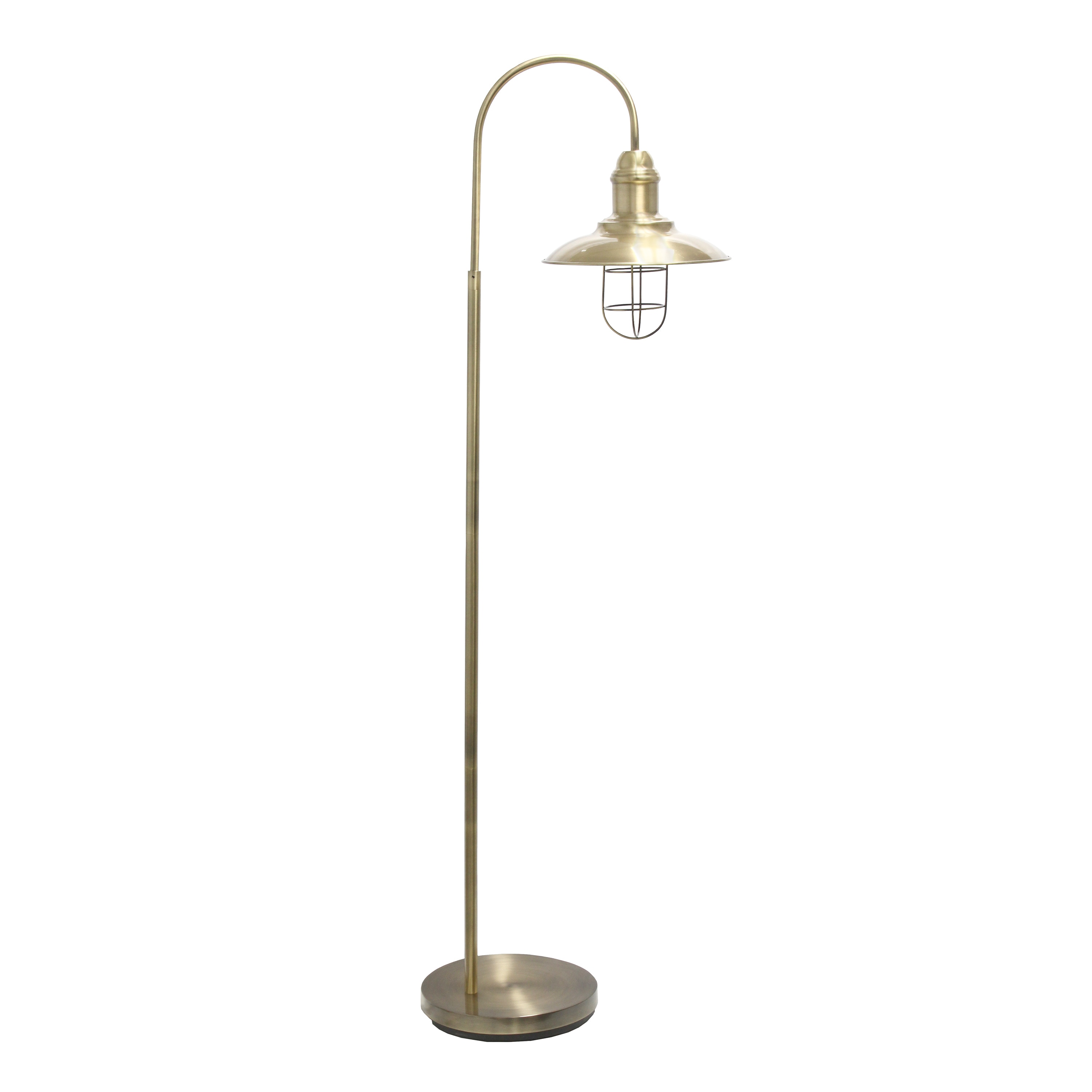 Lalia Home LHF-1005-AB Barnlitt 64-in Antique Brass Arc Floor Lamp with Metal Shade