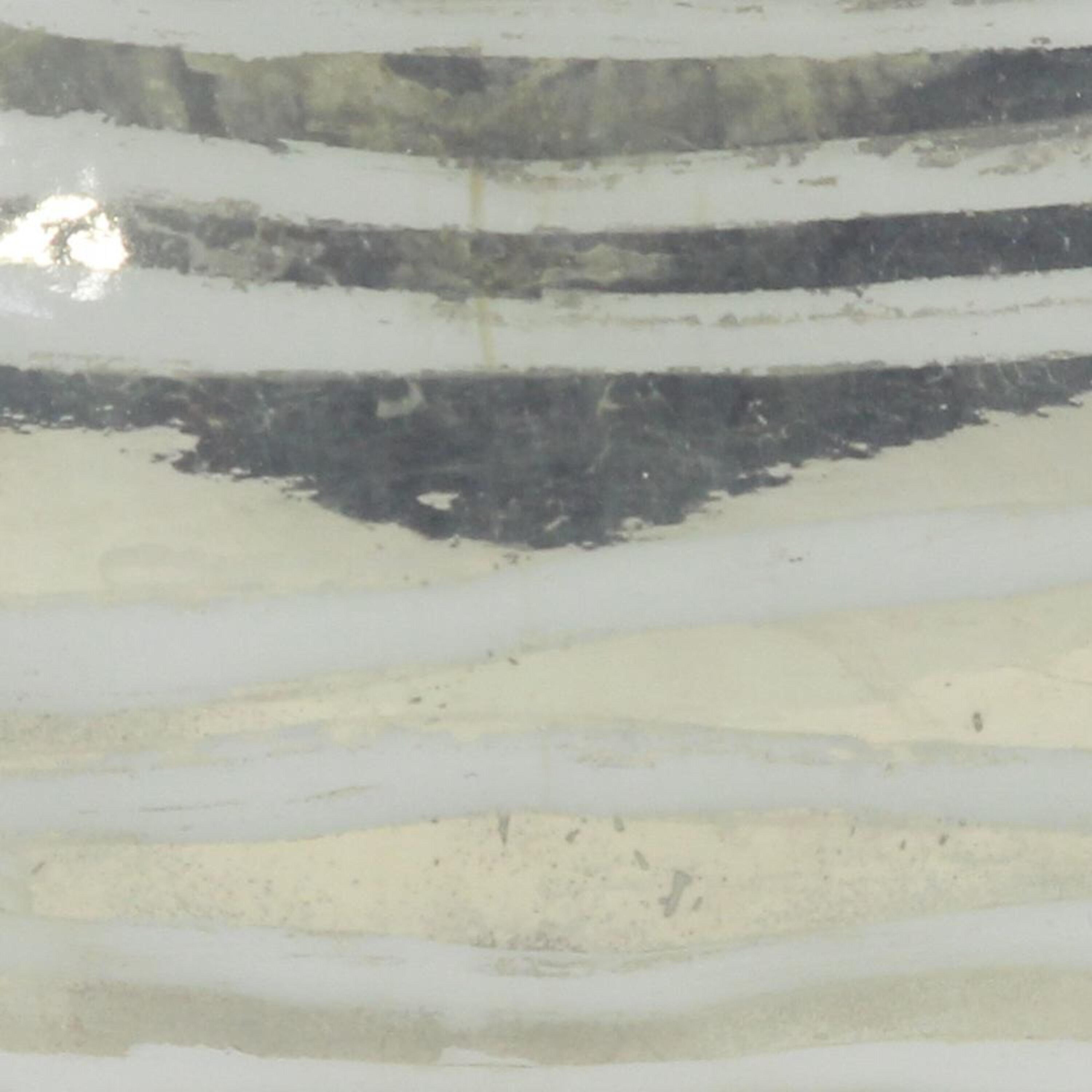 Silver Striped Glass Decorative Jar with Aluminum Stopper