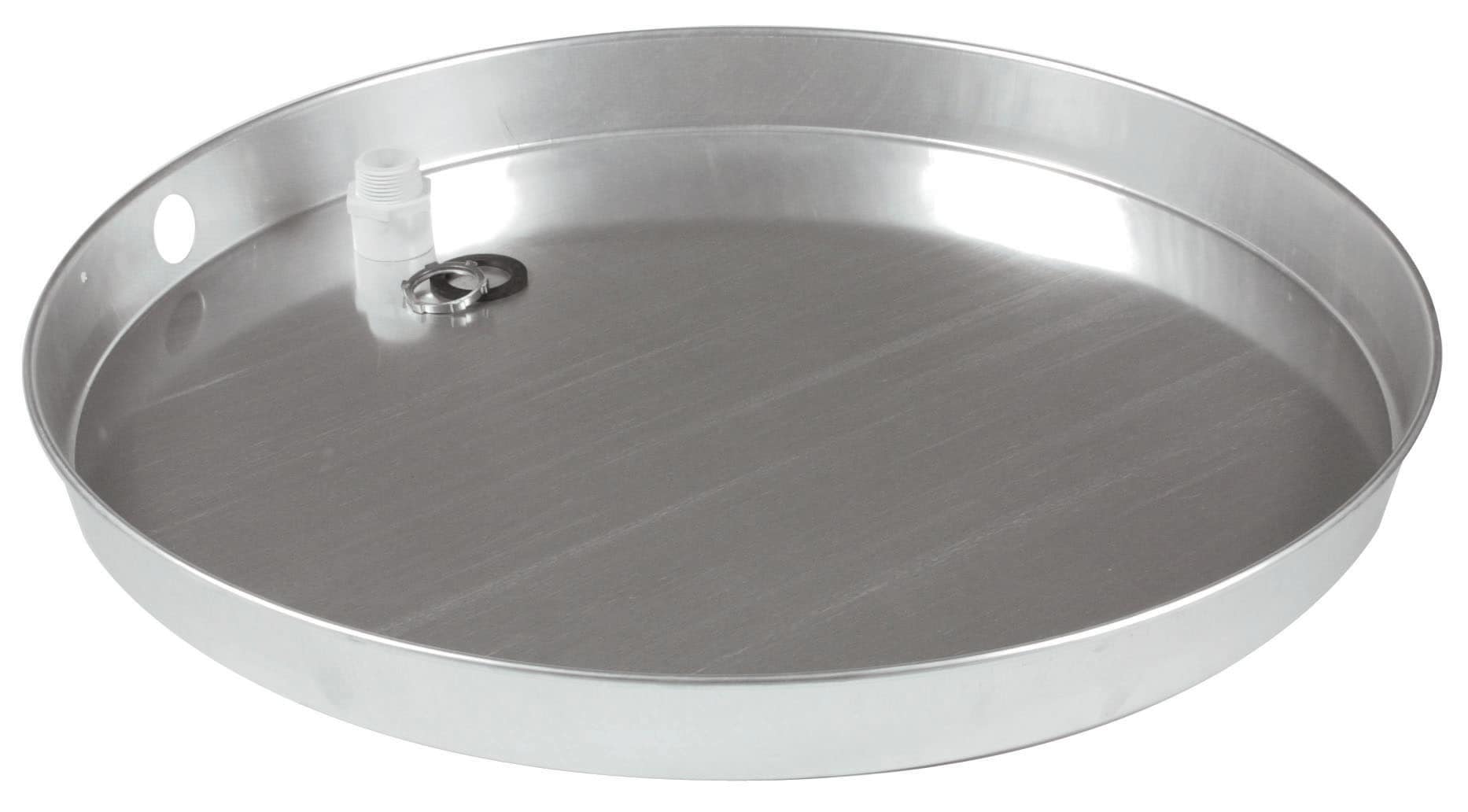 24 x 24 Galvanized Steel Water Heater Pan W/ 1 PVC