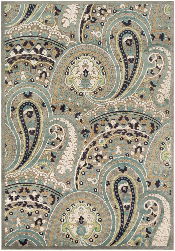 Surya BSL7240-5276 Basilica 5 X 8 Teal Paisley Area Rug