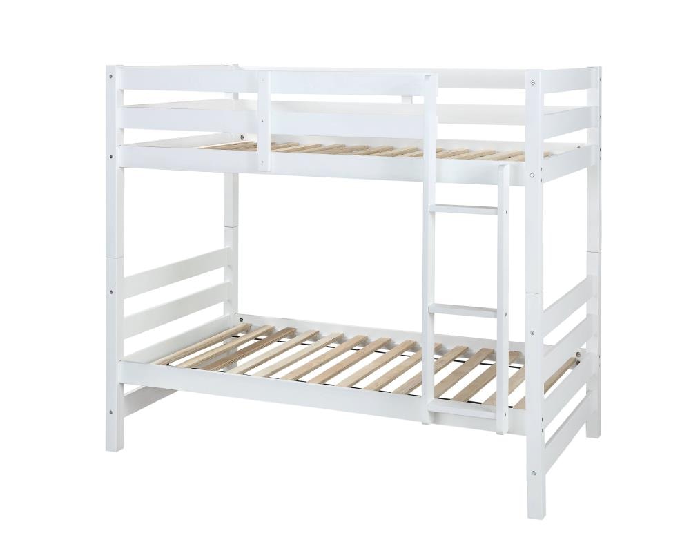 ACME FURNITURE Ronnie White Twin Over Twin Bunk Bed in the Bunk Beds ...