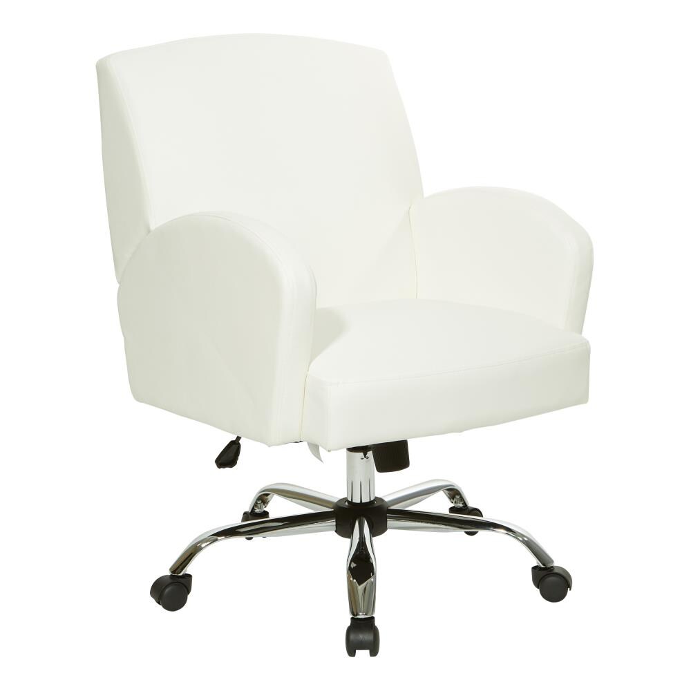OSP Home Furnishings Joliet White Contemporary Adjustable Height Swivel ...
