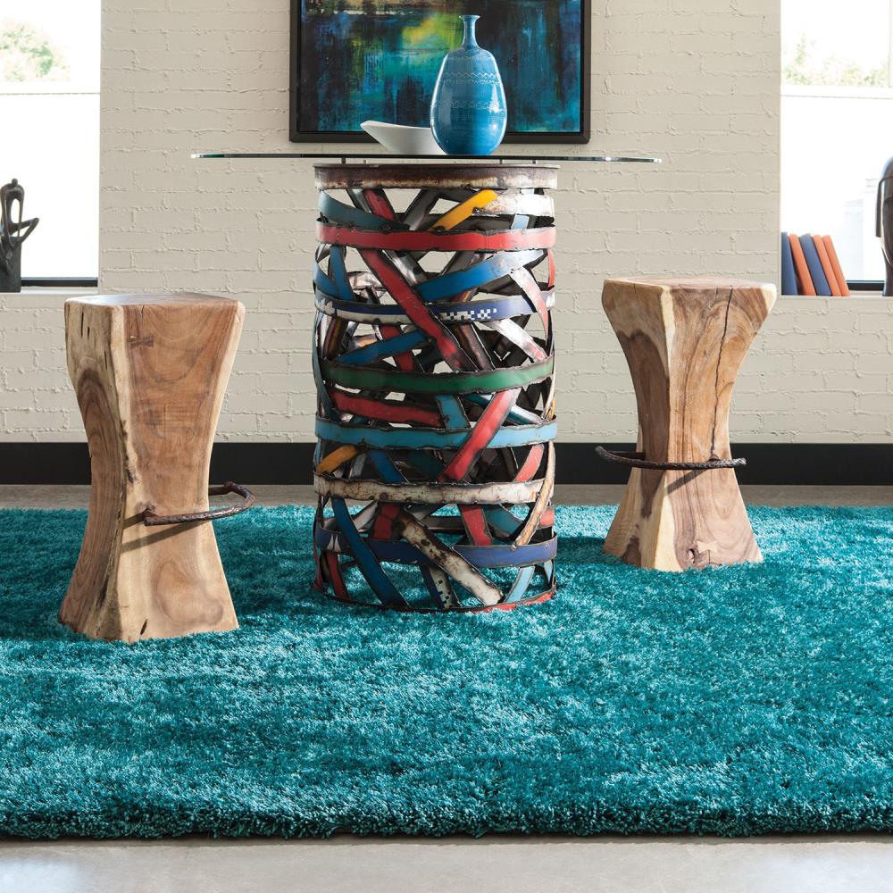 Archer Lane 811COS047L Crossley 8 x 10 (ft) Polyester Teal Rectangular Indoor Solid Area rug