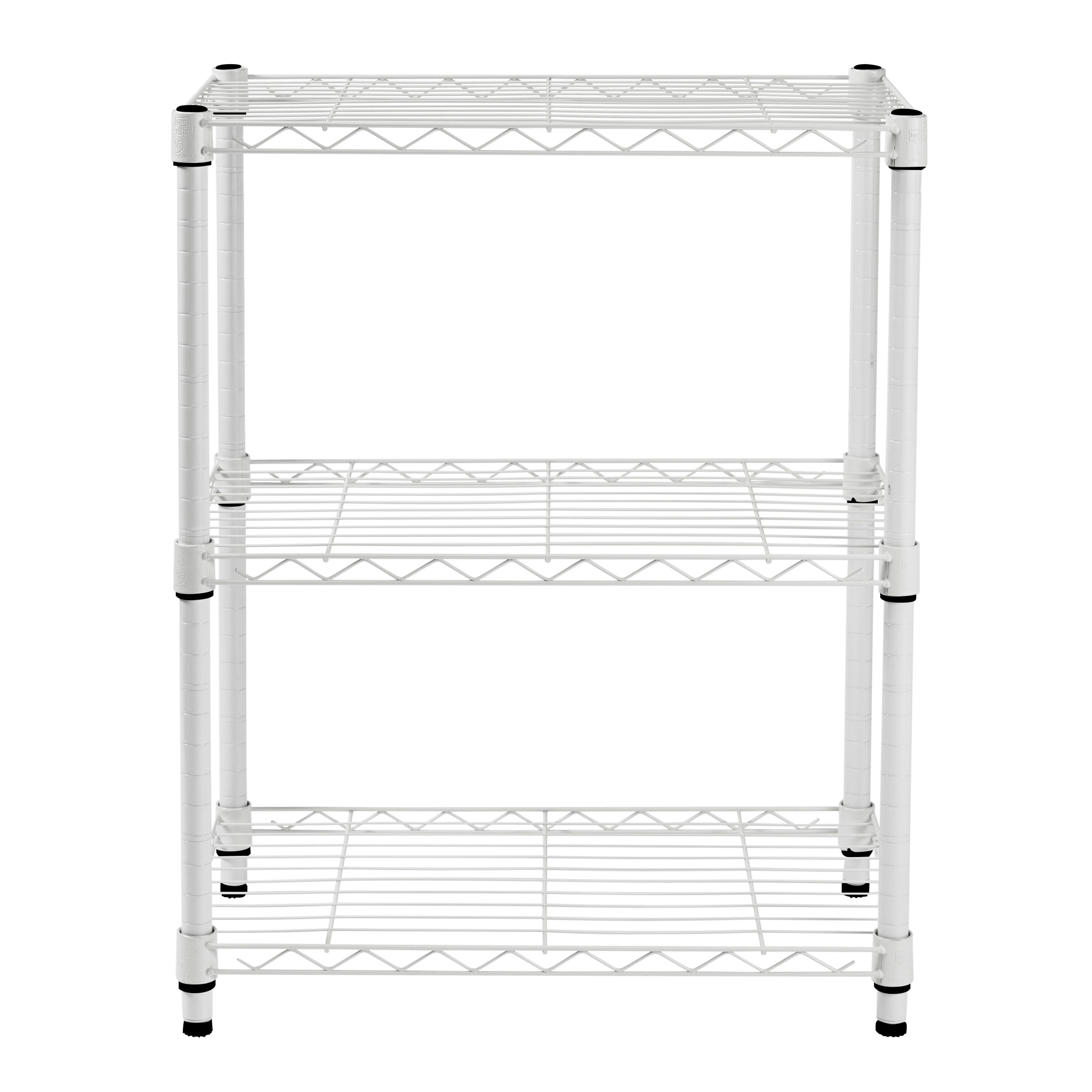 Heavy Duty Adjustable 3-Tier Steel Shelving Unit, White
