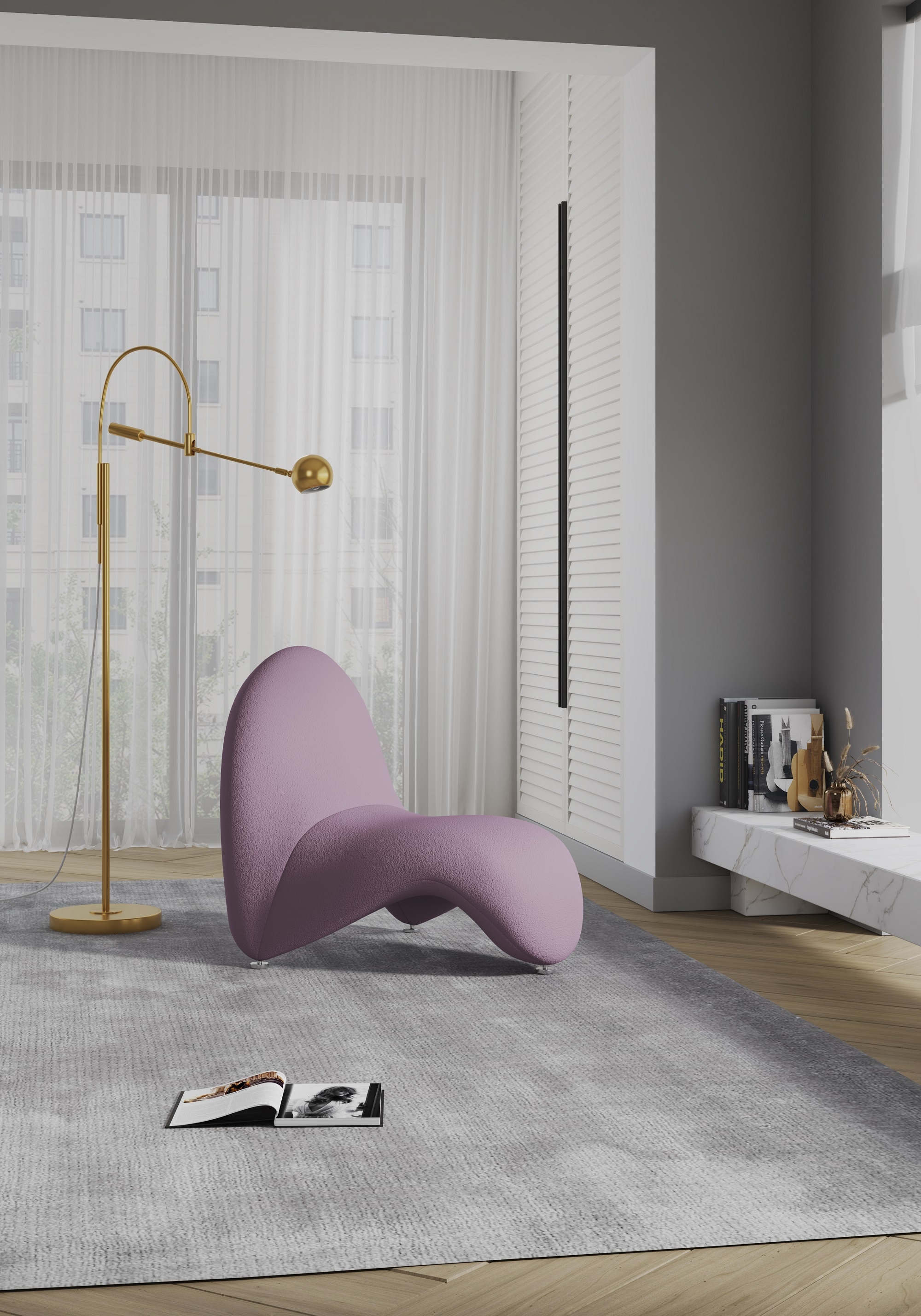 Manhattan Comfort 3-AC009 3 MoMa Modern Purple, Teal, and Yellow Wool Accent Chair