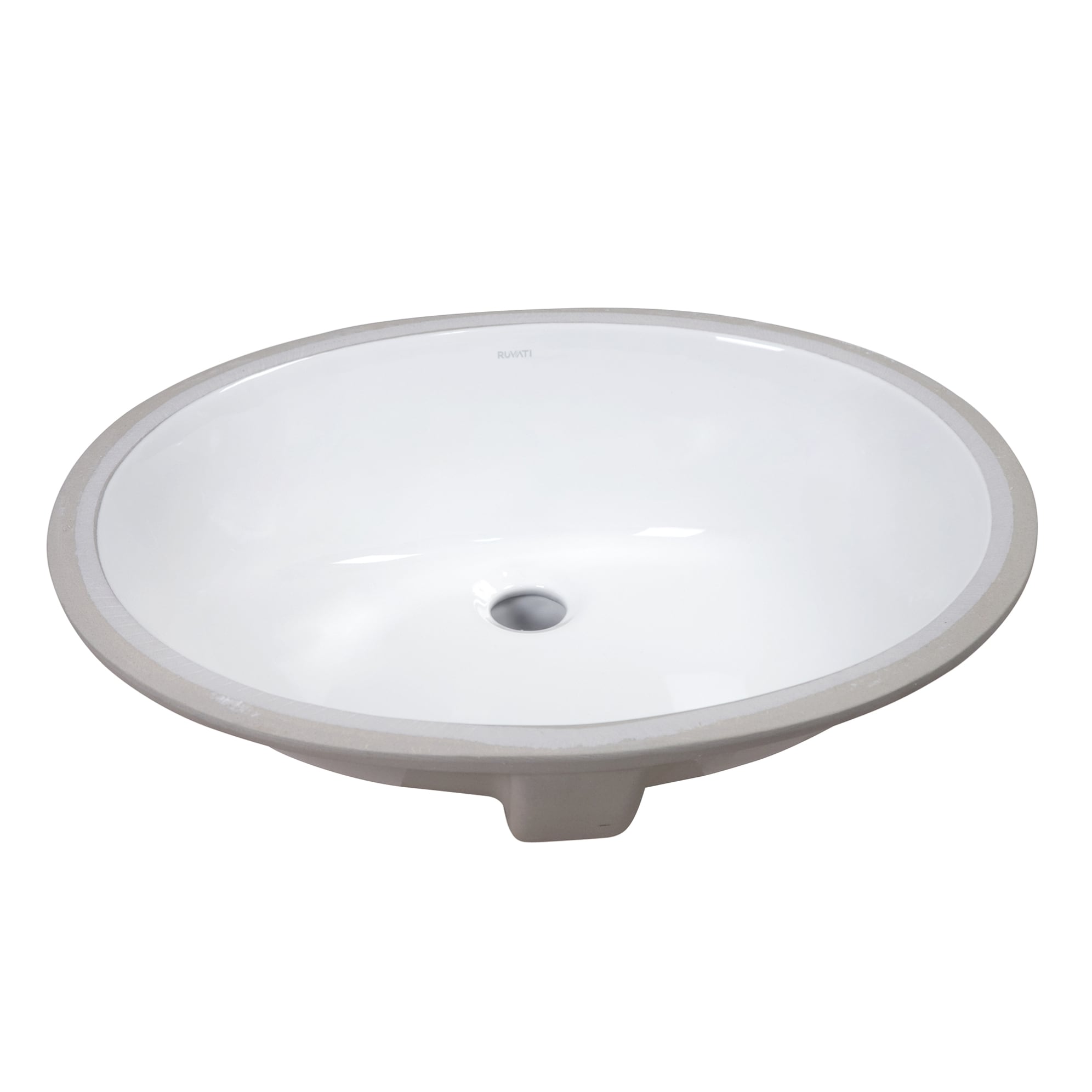 Ruvati - Krona Porcelain 21.5-in Undermount Oval Modern White Bathroom Sink