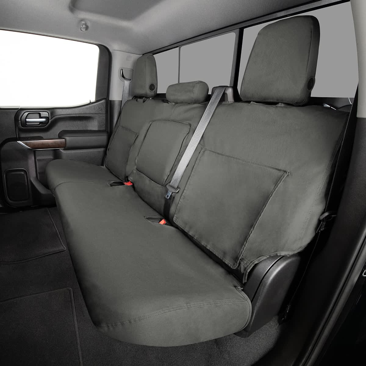 Covercraft Rear Row Custom Fit Seat Cover for 2014-2018 Chevrolet Silverado 1500 - Polycotton Charcoal