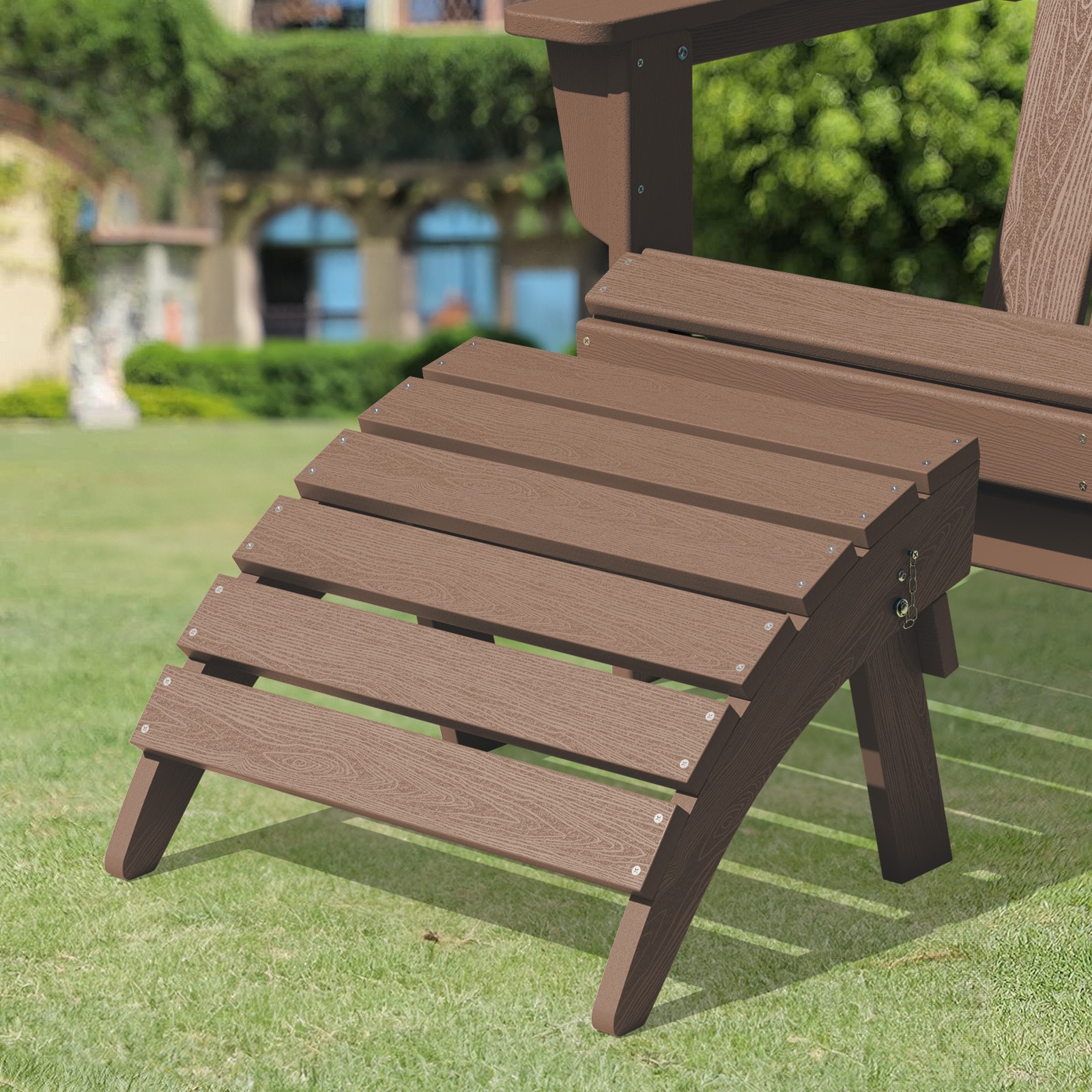 VOUA ZDGJ-BN HDPE Folding Ottoman Brown HDPE Ottoman