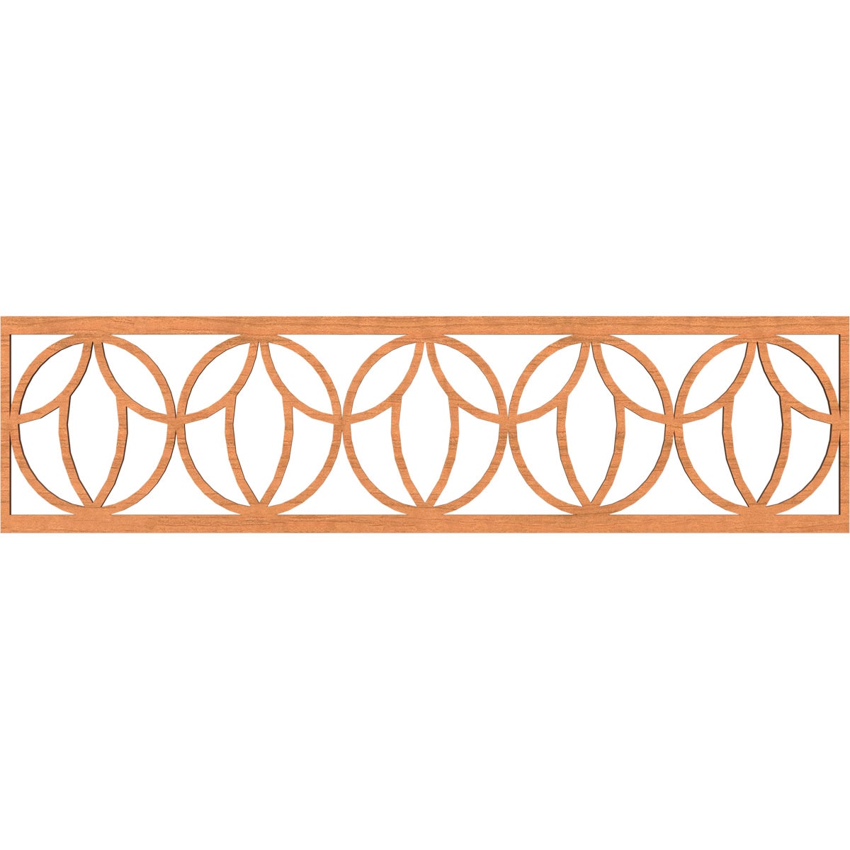 Ekena Millwork MLDA12X47SHOCH Shoshoni Fretwork Flat Trim 13-in x 3.92-ft Cherry Brown Unfinished 2156480 Pierced Wall Panel Moulding