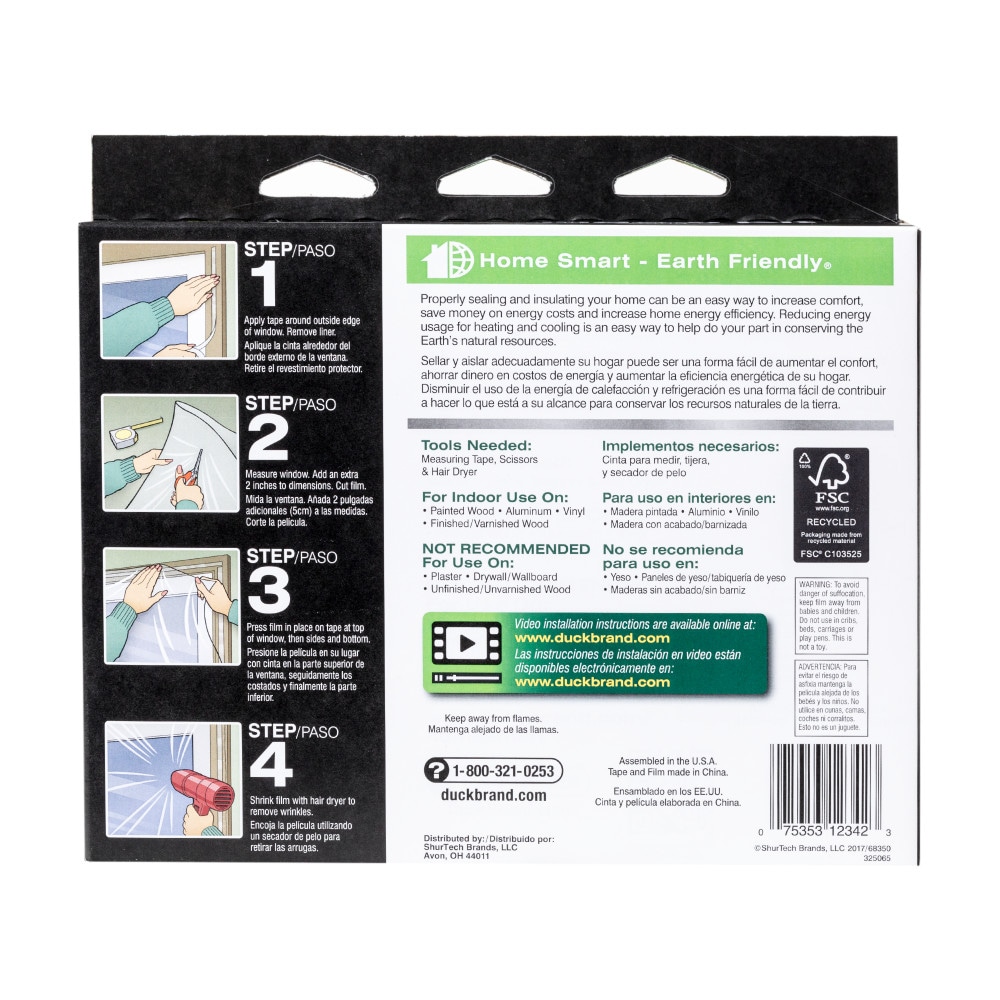 Duck 420-in x 62-in Clear Heat-control Window Film Kit in the Window Film  department at