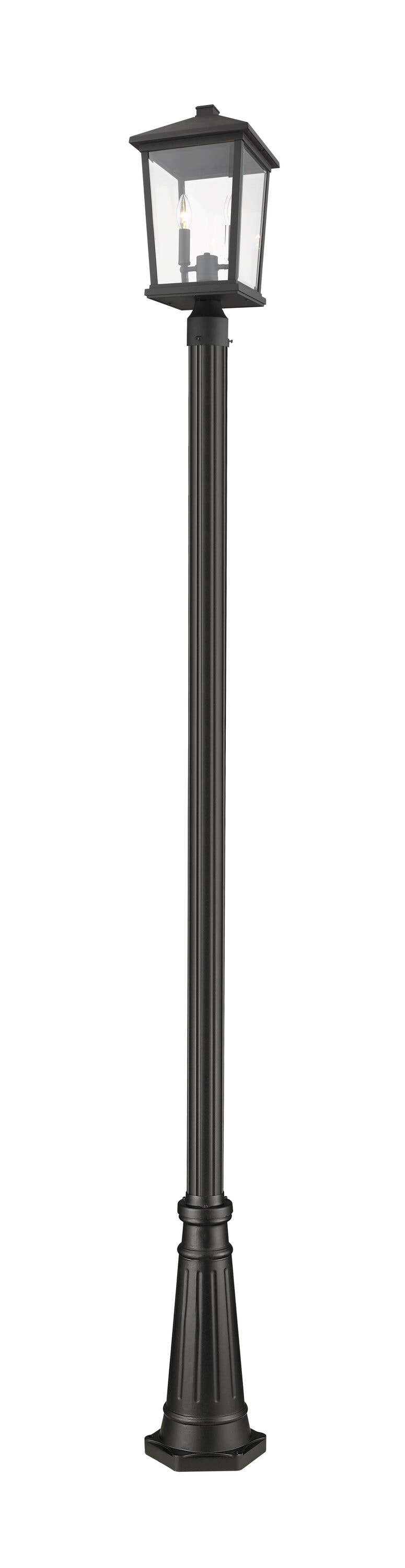 Z-Lite 568PHBR-519P-BK Beacon 103.25-Inches Black Transitional Outdoor Light post lantern