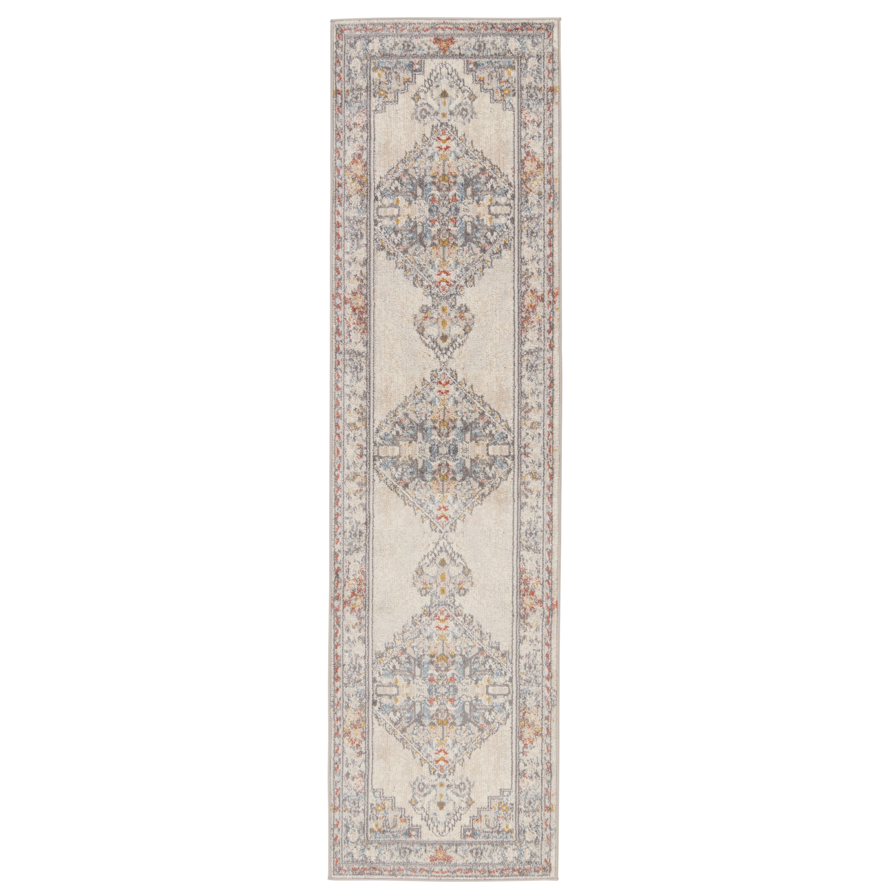 Style Selections 2 X 8 (ft) Cream Indoor Damask Runner Rug In The Rugs 