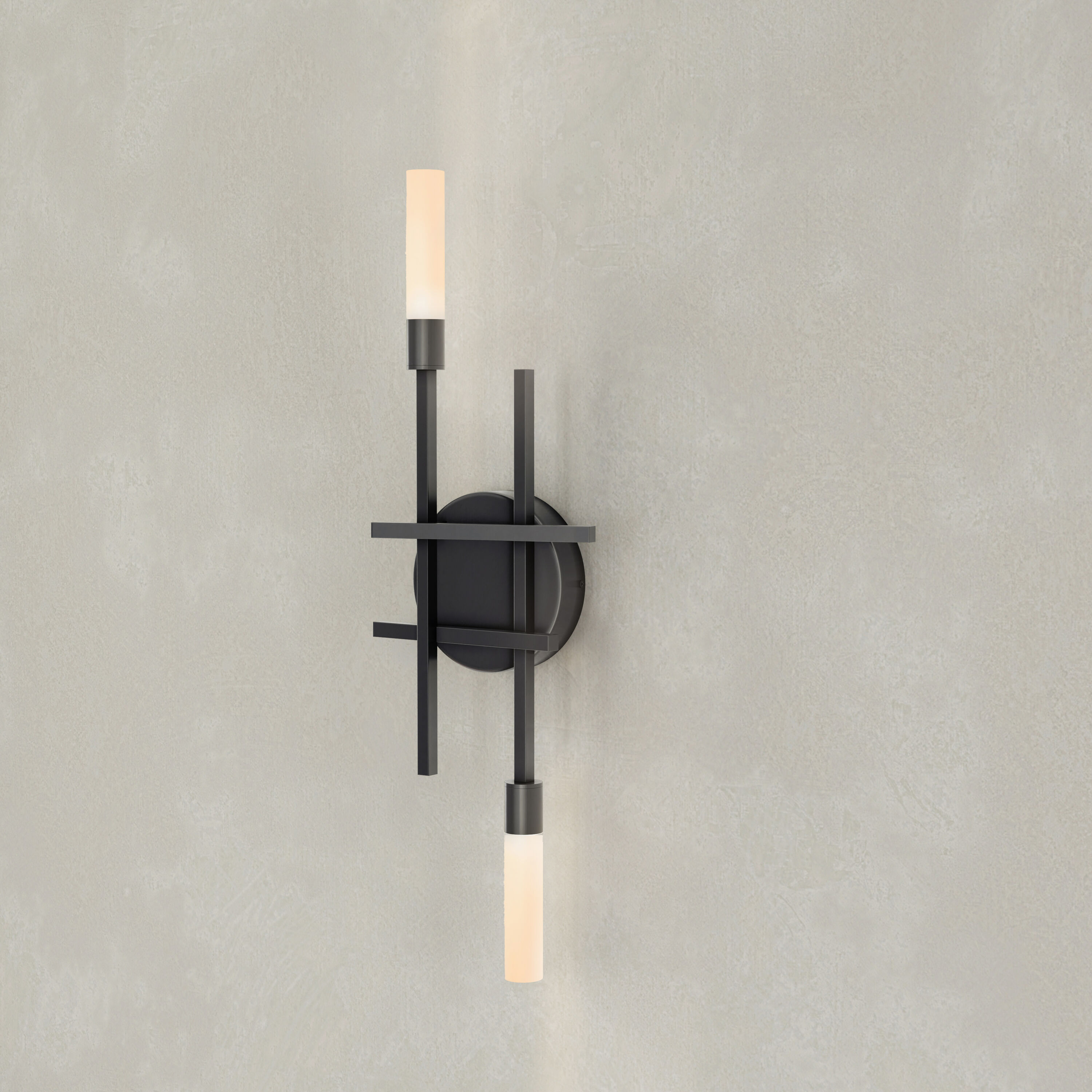 Progress Lighting P710103-031-30 Quadrant LED 8.06-in W 2 -Light Matte Black Integrated LED Wall Sconce