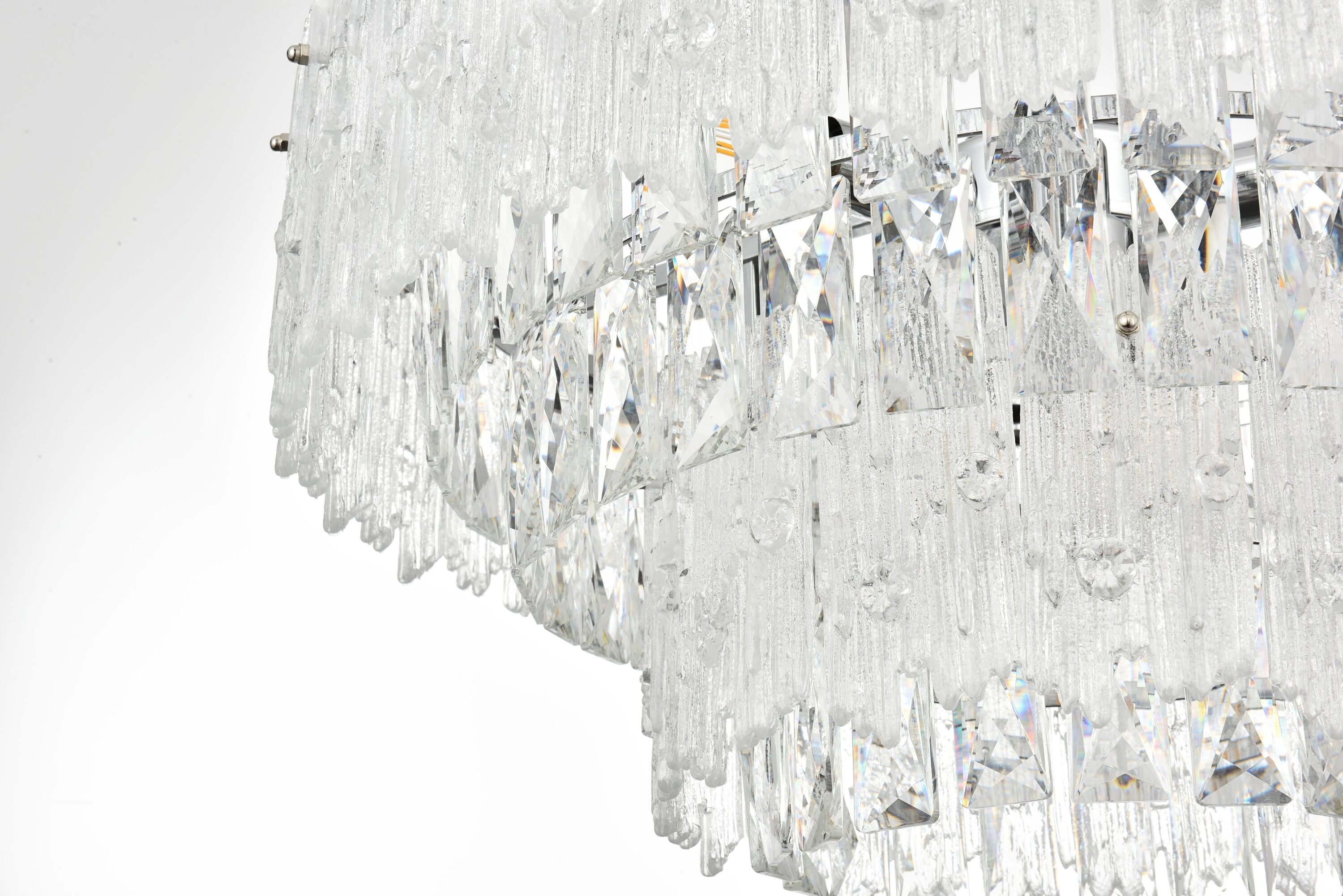 Emilia Chrome 21-Inch Crystal Chandelier with Royal Cut Crystals
