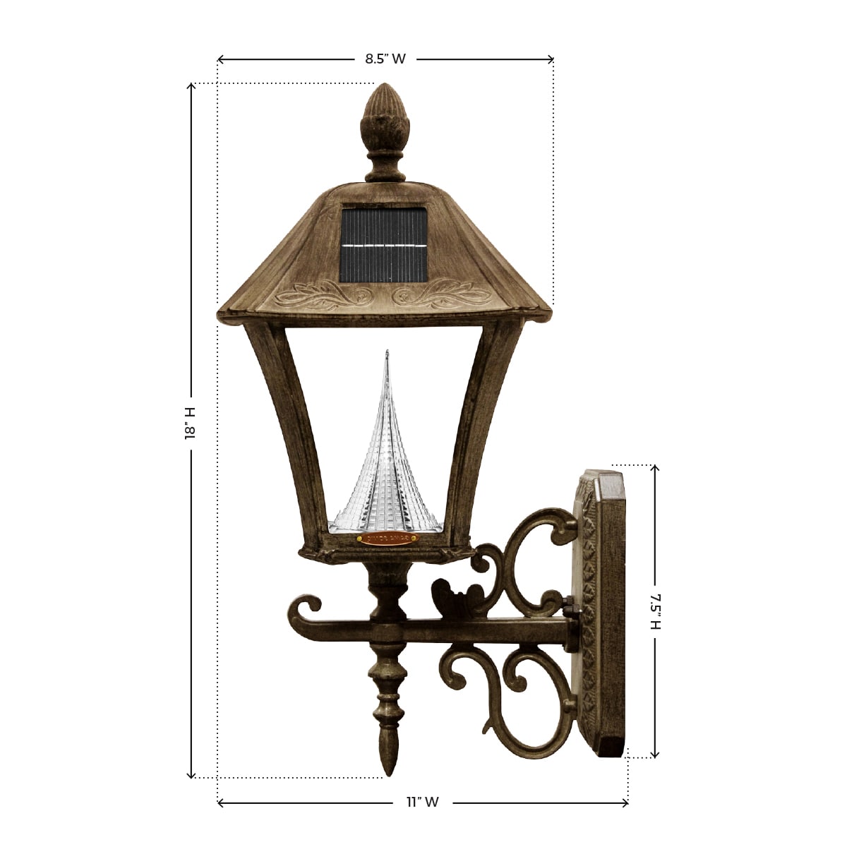 Gama Sonic Baytown 17-in Weathered Bronze Traditional Solar Outdoor ...