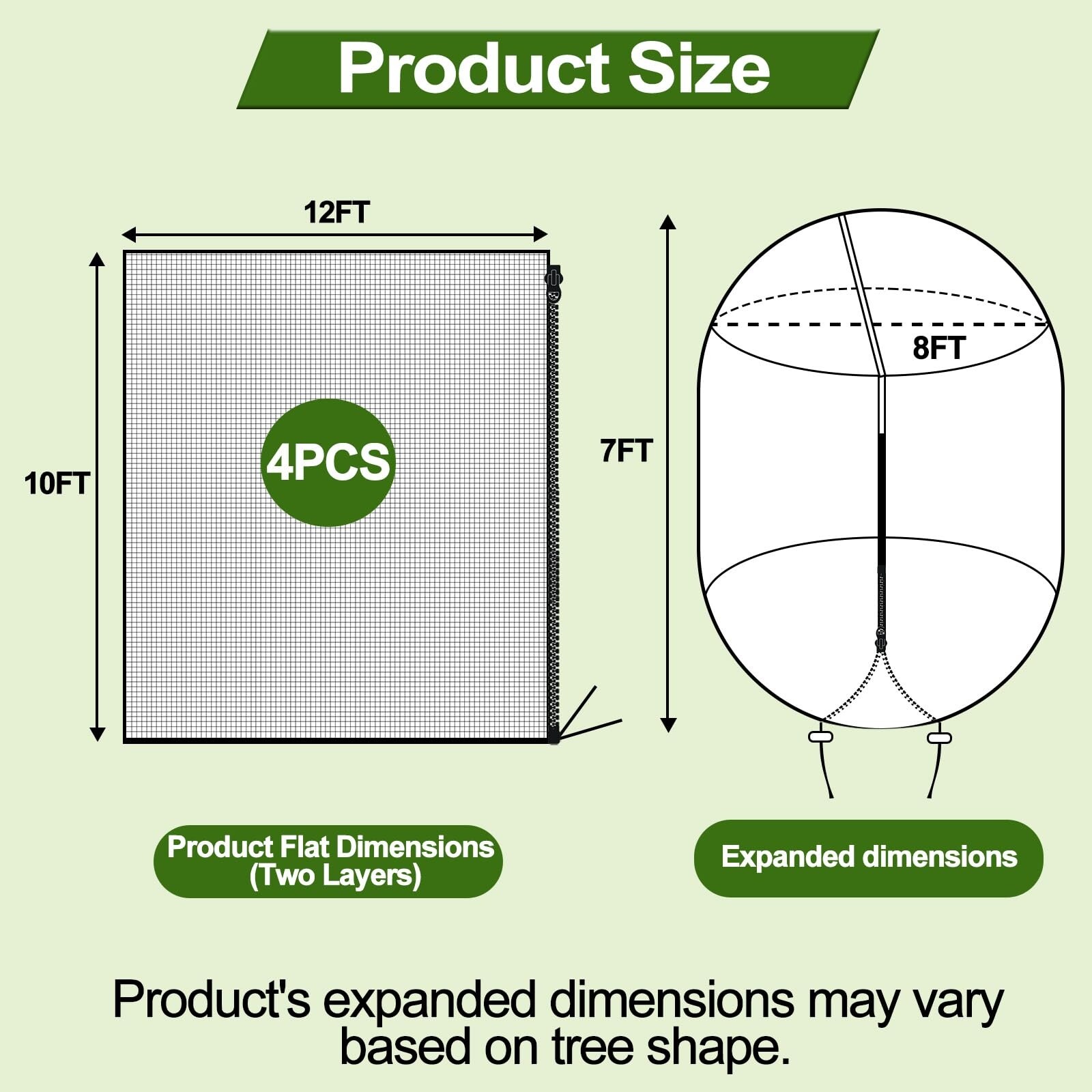 Anqtovp 4 Pack 12x10 ft Fruit Tree Netting Bags with Zipper and ...