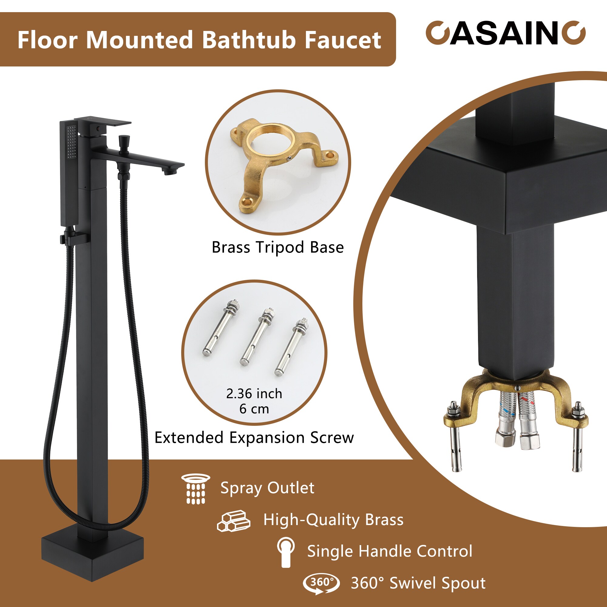 CASAINC CASA01MB-10 Roman-Tub-Faucets - View #7
