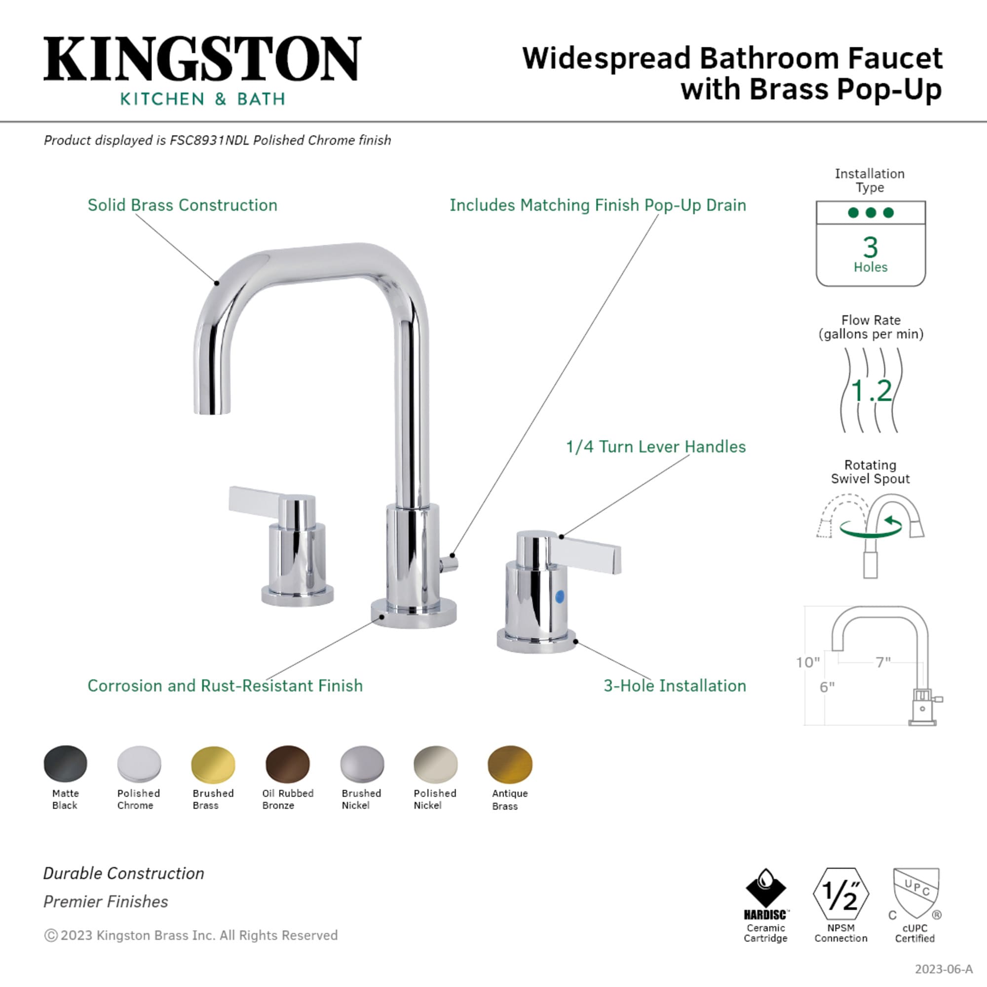 Kingston Brass WLFSC8939NDL Lavatory-Faucets - View #3