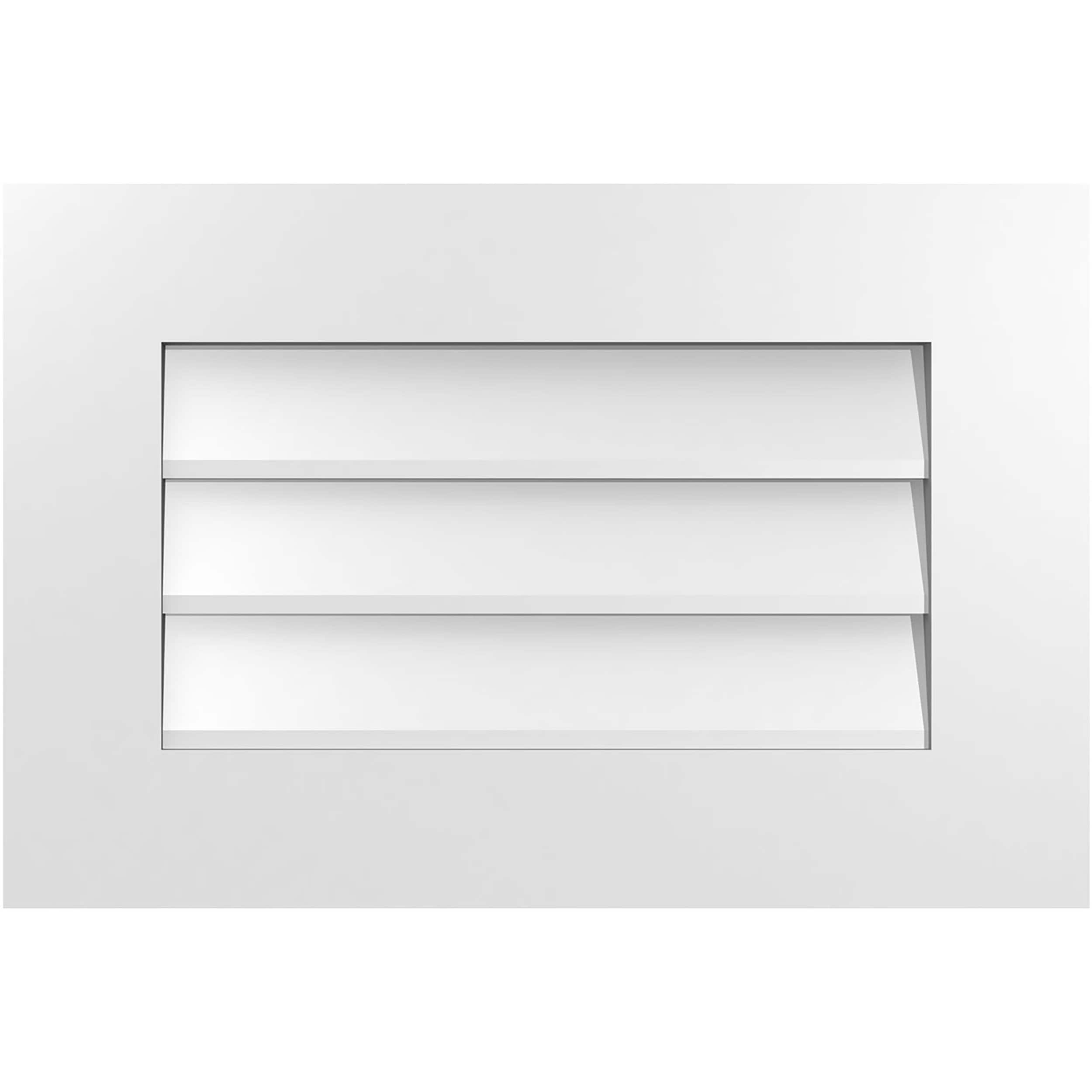 Ekena Millwork GVPVE24X1601SN 24-Inches x 16-Inches Off-white Rectangle PVC Gable Louver Vent