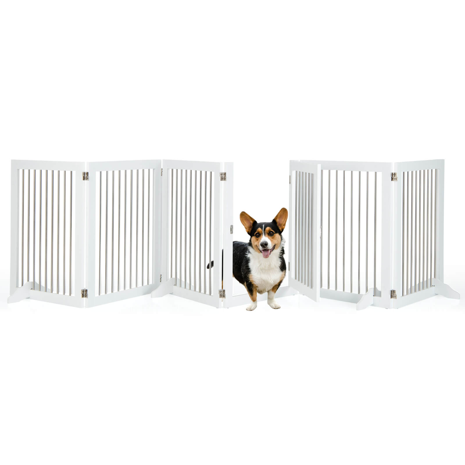 LIVIZA 31.5-in H Freestanding Expandable White Wood Pet Gate PH10023WH ...