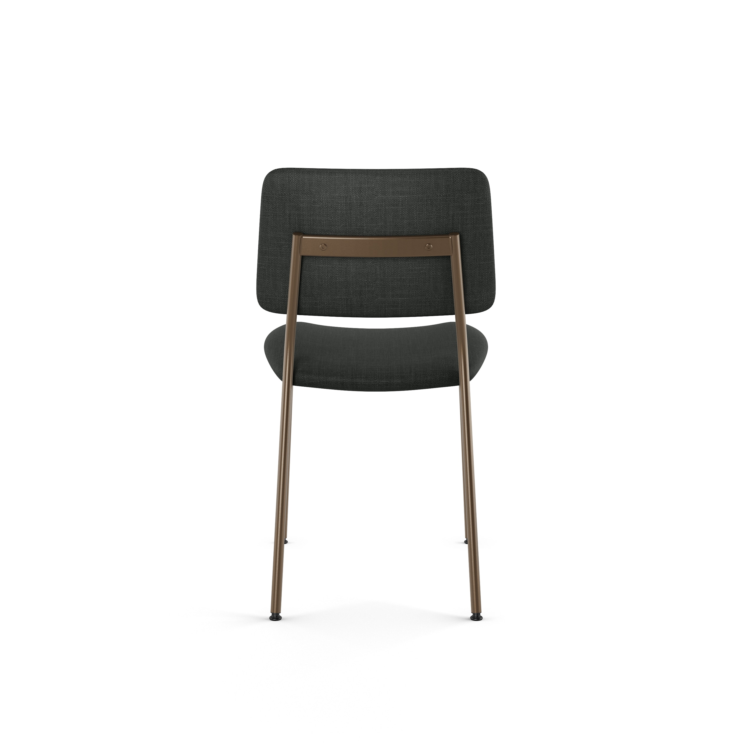 High Back Black Polyester and Bronze Metal Side Chair