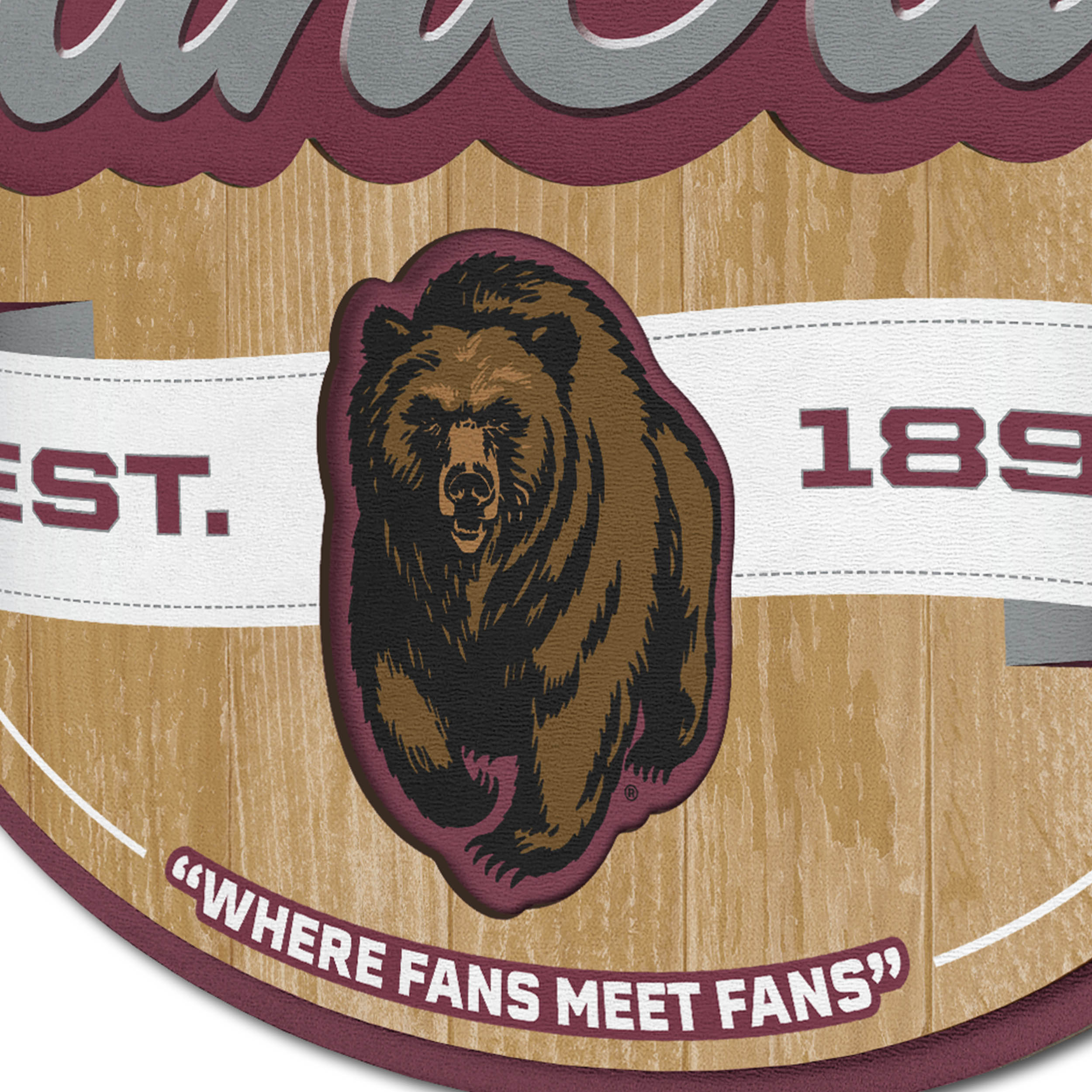 Montana Grizzlies Logo Mirror - Wood Frame