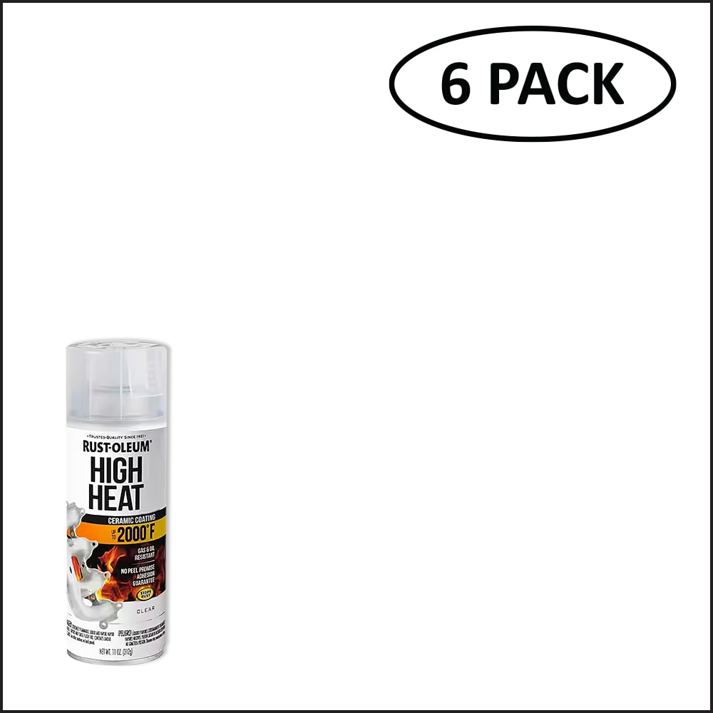Rust-Oleum Automotive High Heat 6-Pack Flat Clear High Heat Spray Paint (NET  WT. 12-oz) in the Spray Paint department at