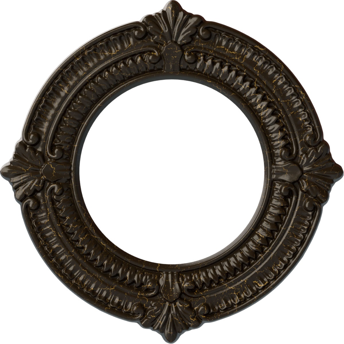 Ekena Millwork CM11BNSHC Benson 11.125-in W x 11.125-in L Painted Stone Hearth Crackle Polyurethane Whole Ceiling Medallion