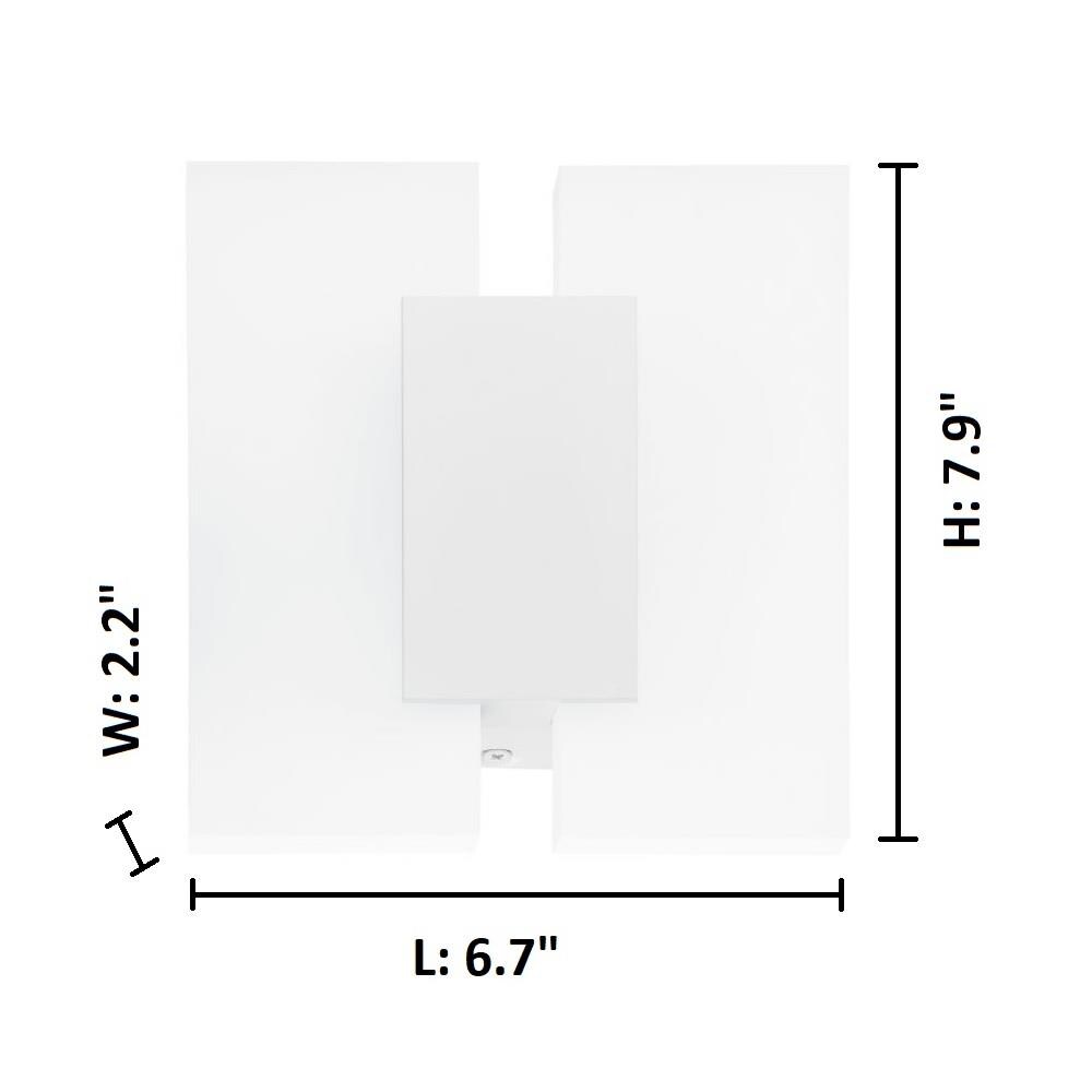 EGLO Metrass 2.2-in W 2-Light White Modern/Contemporary Wall Sconce ...