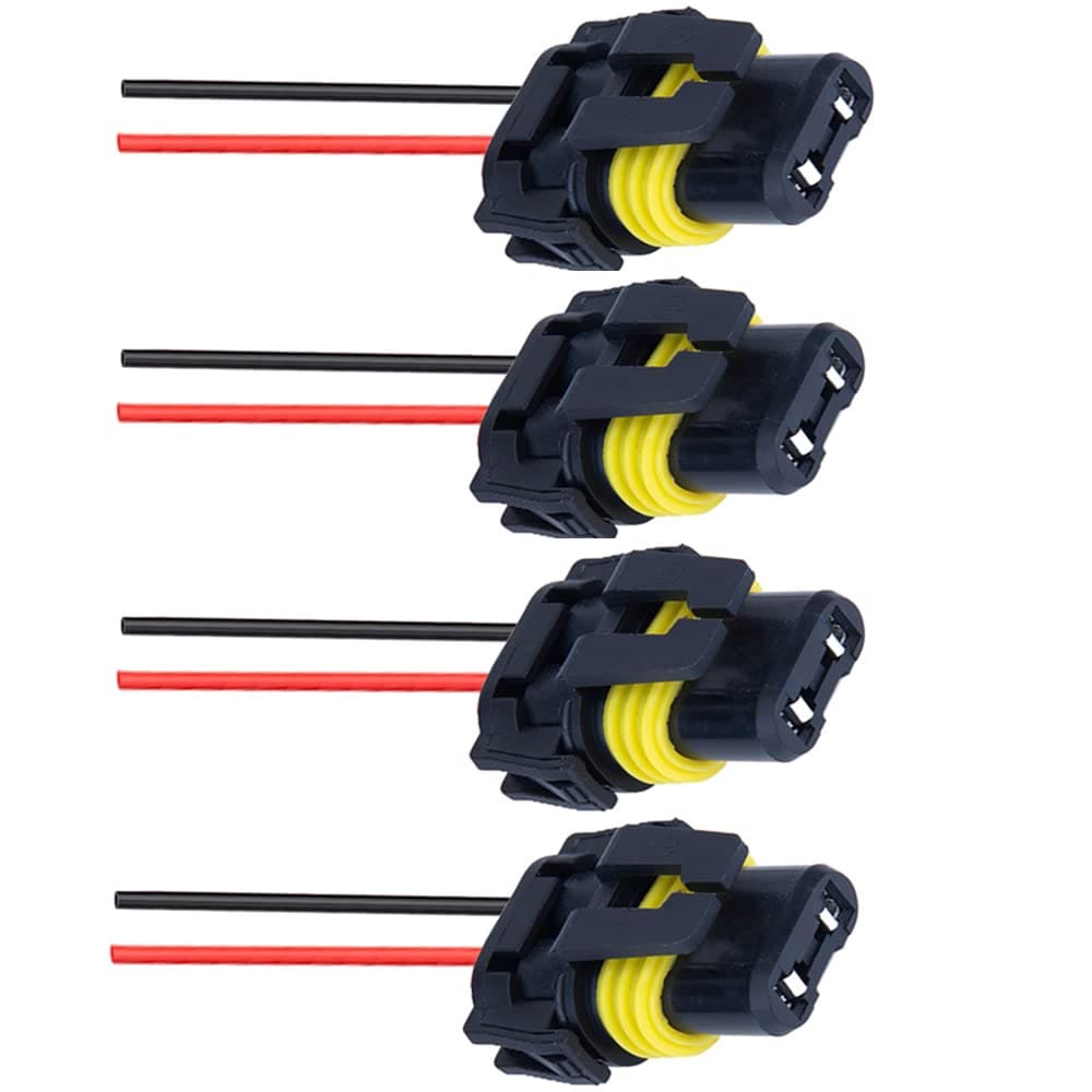 AOIZGMY  4 Pack 9005 9006 HB3 HB4 Female Adapter Wiring Harness Sockets Wire Connector for Headlights and Fog Lights durable