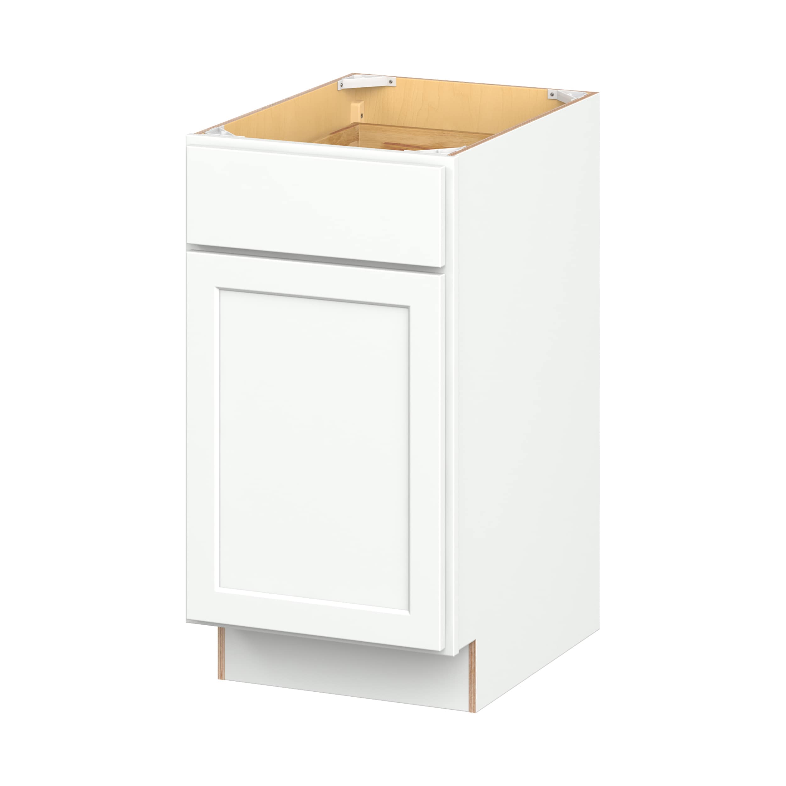 Hugo&Borg B18(L/R)-GL PRO Glendale 18-in W x 34.5-in H x 24-in D Pure White Base Ready to assemble Plywood Cabinet (Recessed Panel Shaker)