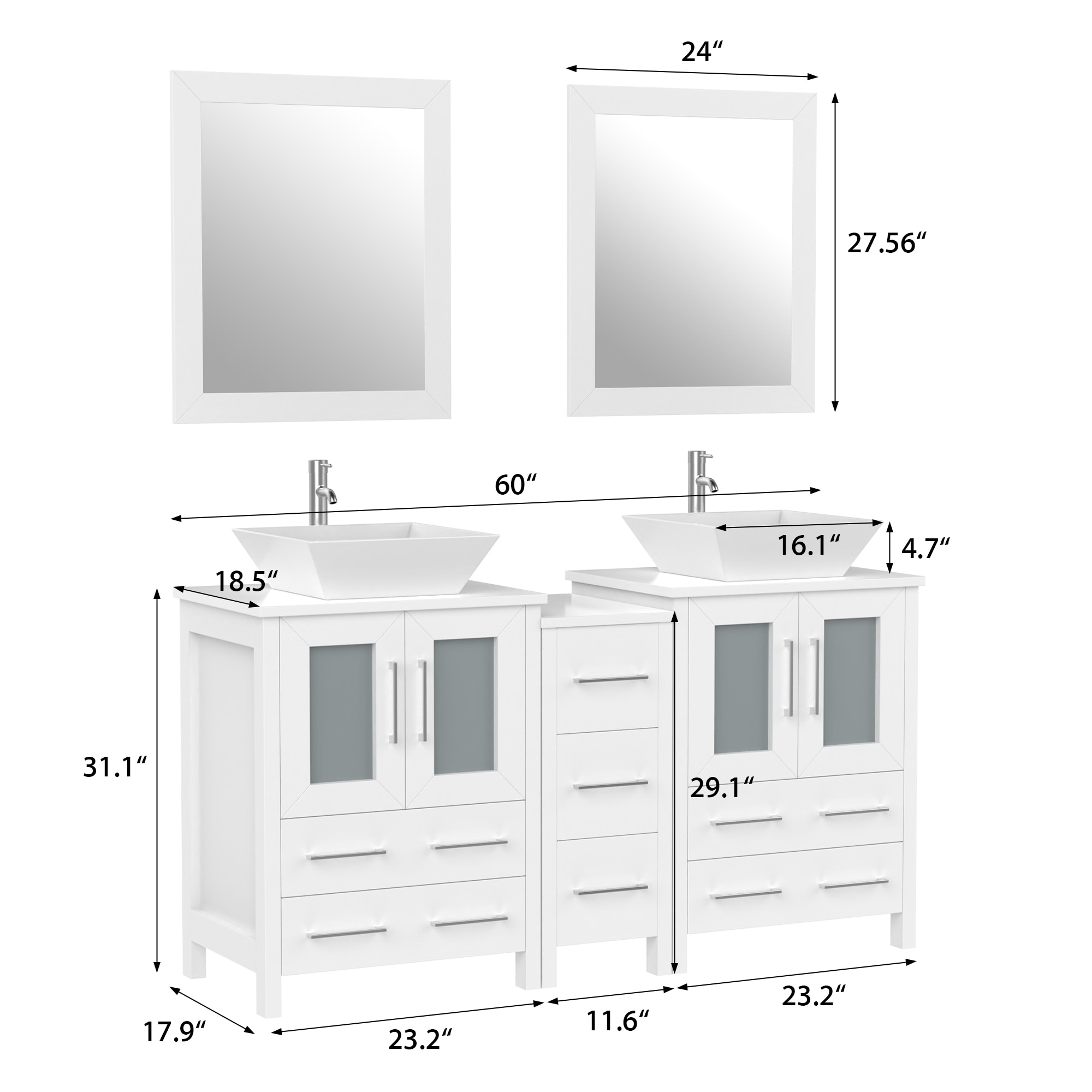 Vanity Art VA3124-60W Bath-Vanity-Combo - View #15
