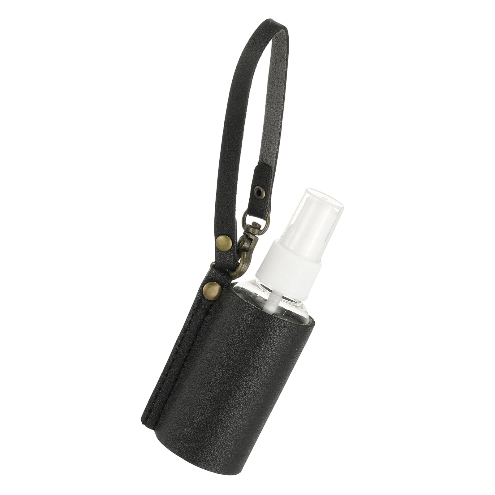 Unique Bargains Travel Empty Spray Bottles with Leather Bag Holders 30ml Refillable Leakproof Bottle Travel Size Portable Hand Soap Containers for Cosmetic Perfume Air Freshener Black