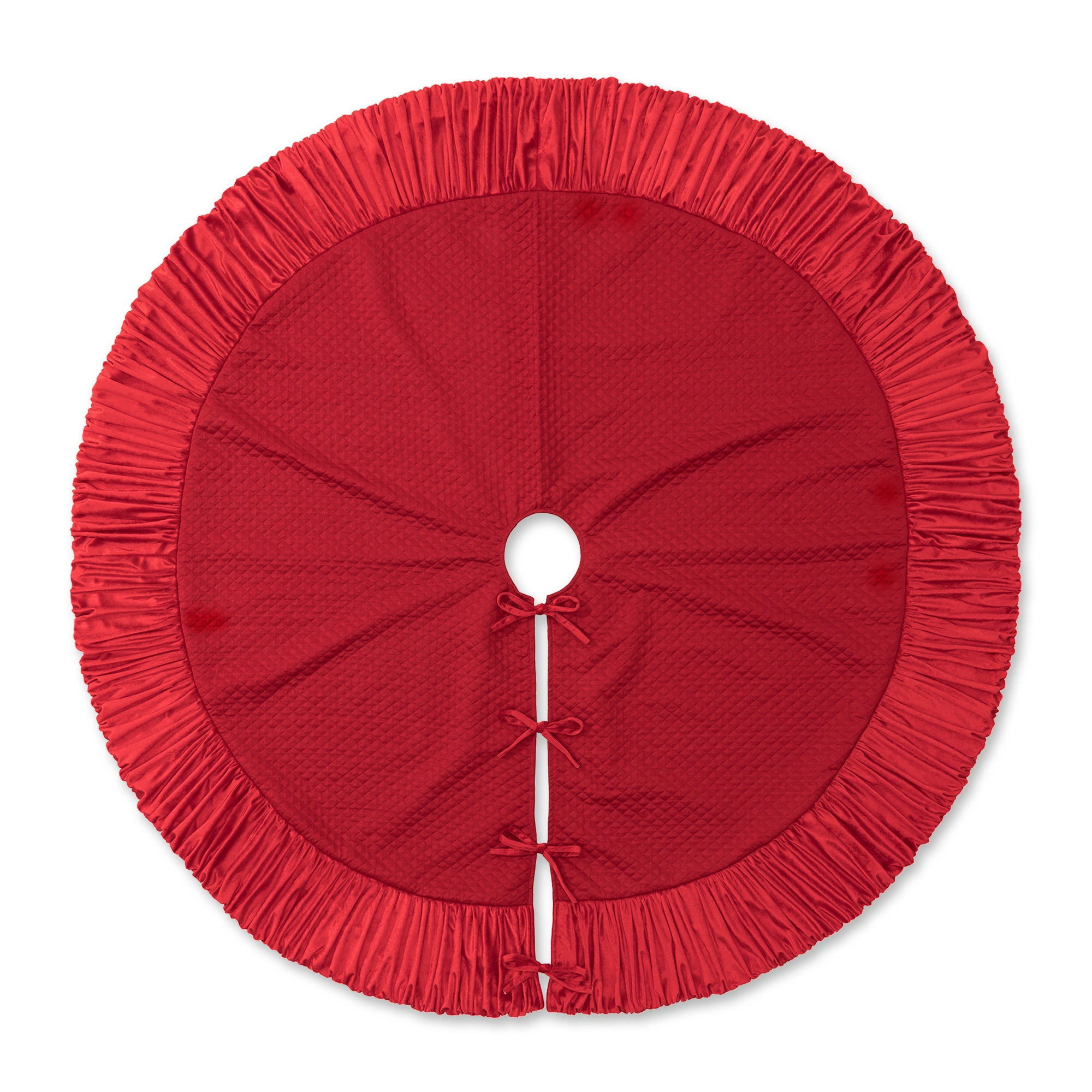 Glitzhome 2020100005 72-Inches Red Tree skirt