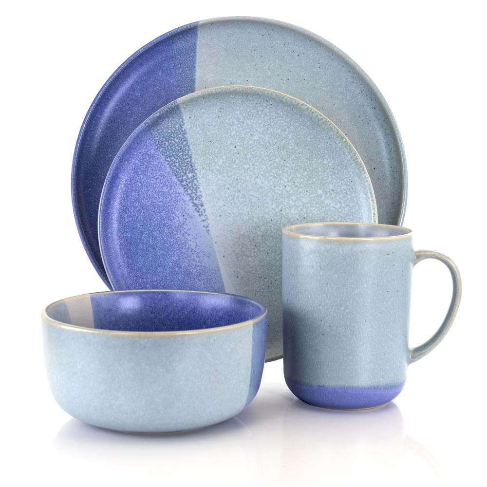 Gibson Elite 16 Piece Blue Dinnerware In The Dinnerware Department At 9111