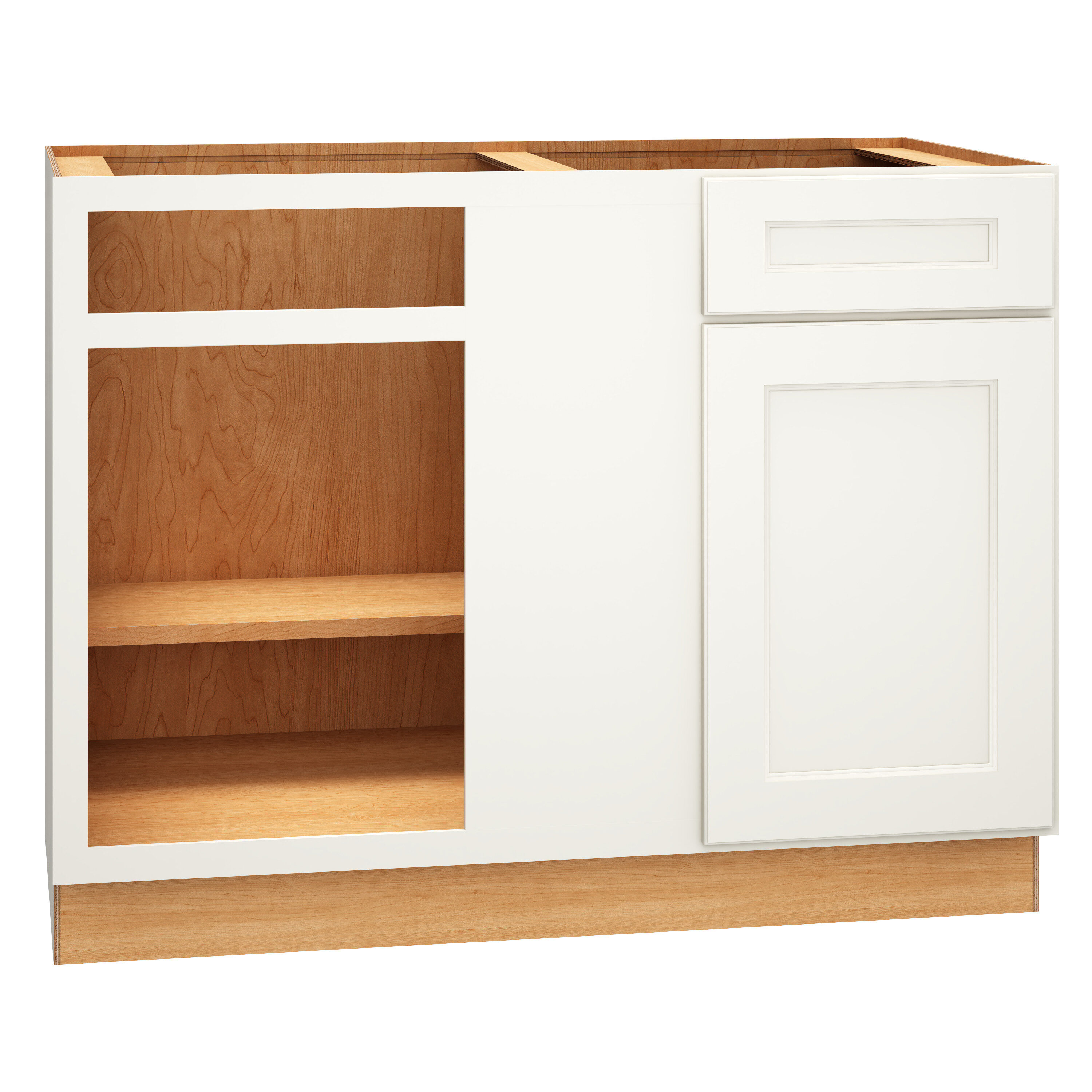 Diamond Express 325 BC48S Macaulay 48-in W x 34.5-in H x 24-in D White Blind Corner base Fully assembled Plywood Cabinet (Recessed Panel Square)