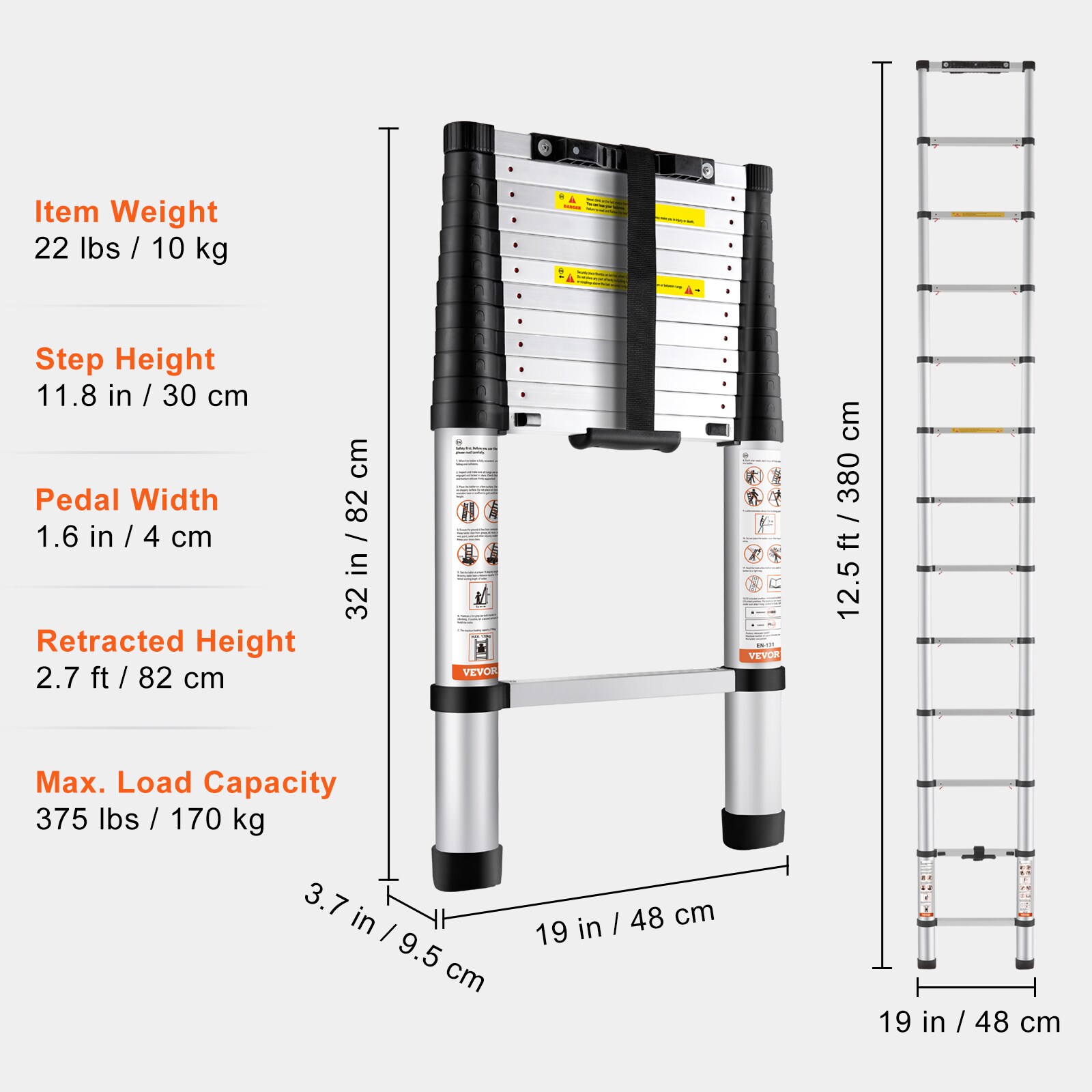 Werner Telescopic Extension Ladder 3.2m