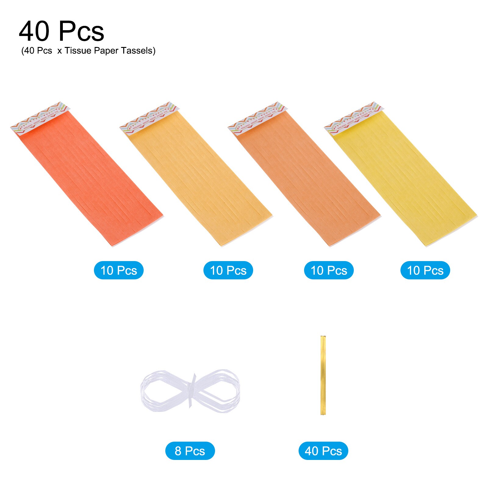 Unique Bargains 40Pcs Bright Orange Dark Orange Bright Yellow Dark ...