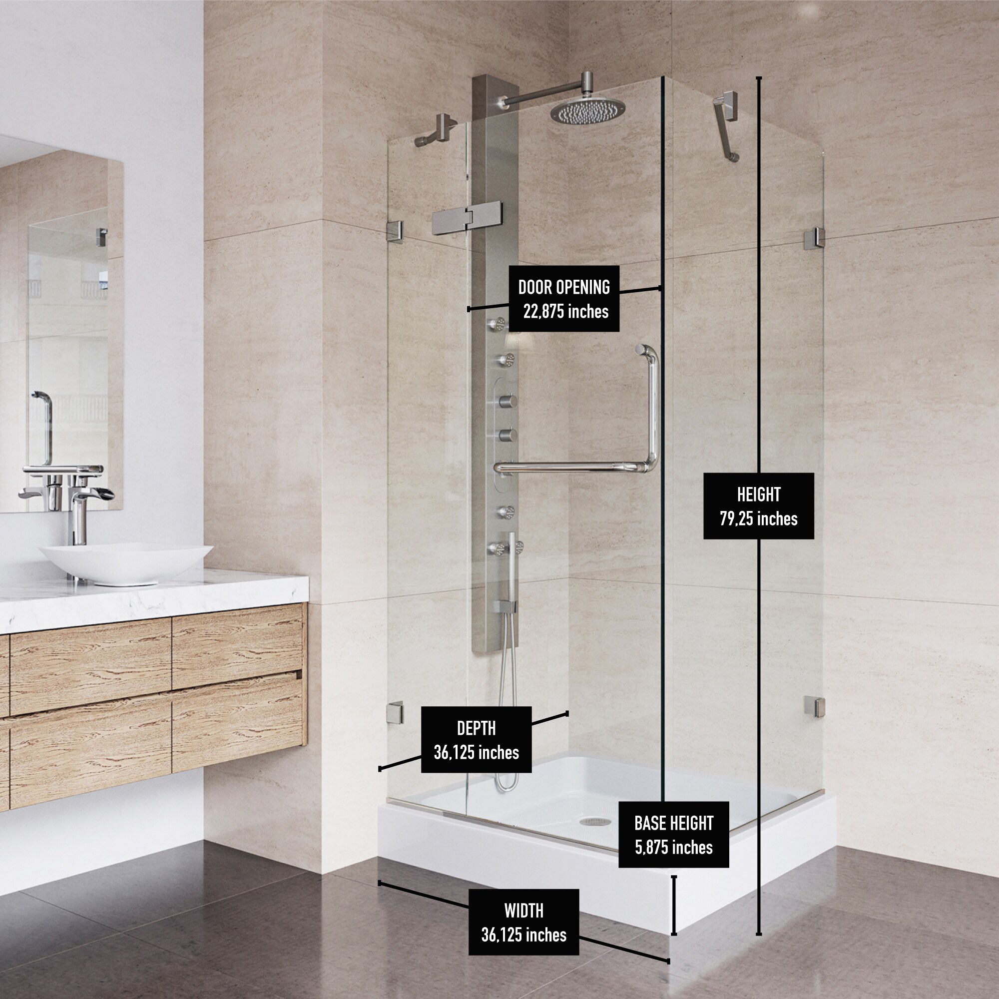 VIGO VG6011BNCL363W Alcove-Shower-Kit - View #12