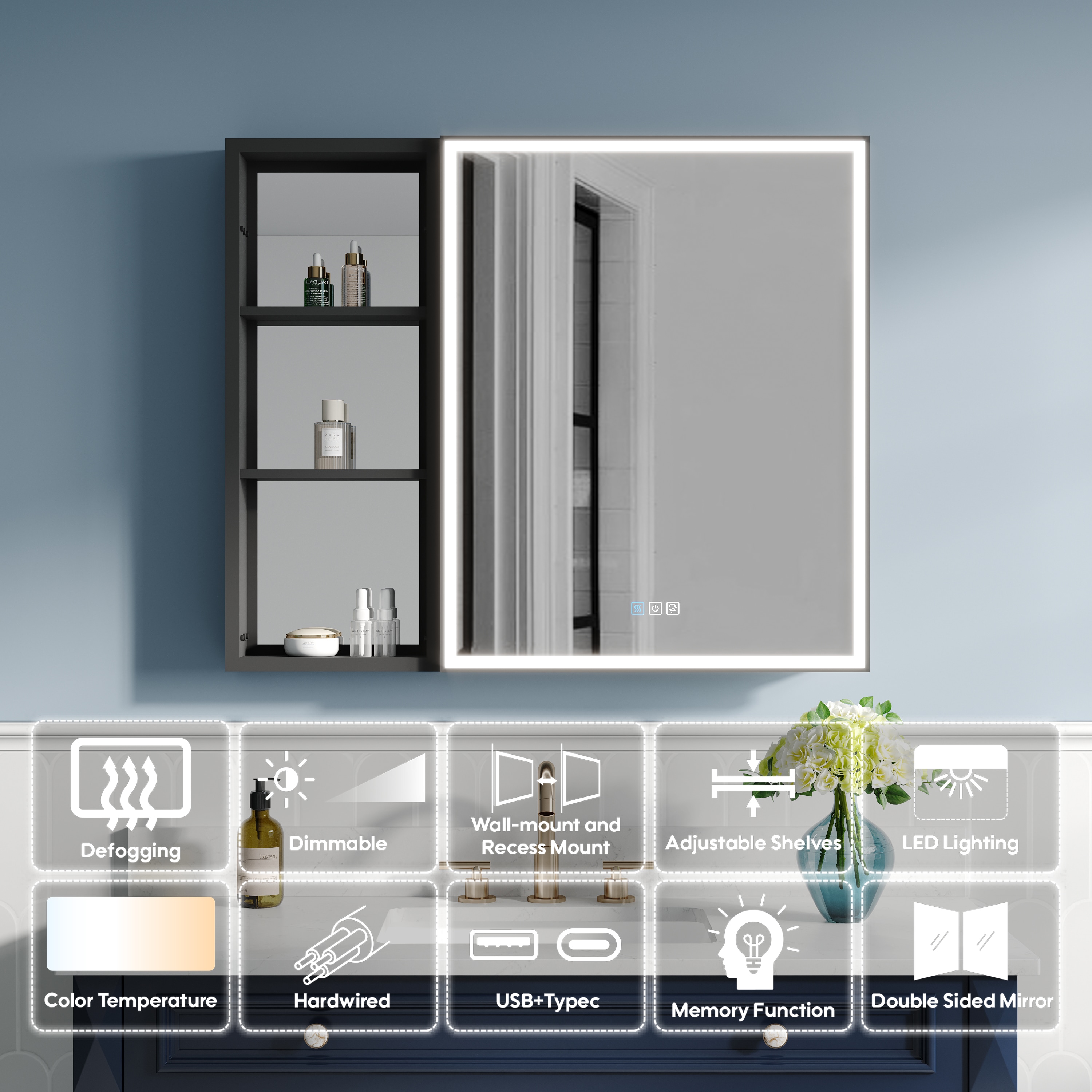 CALVON RC12-2430R-MC Bathroom-Medicine-Cabinets - View #2