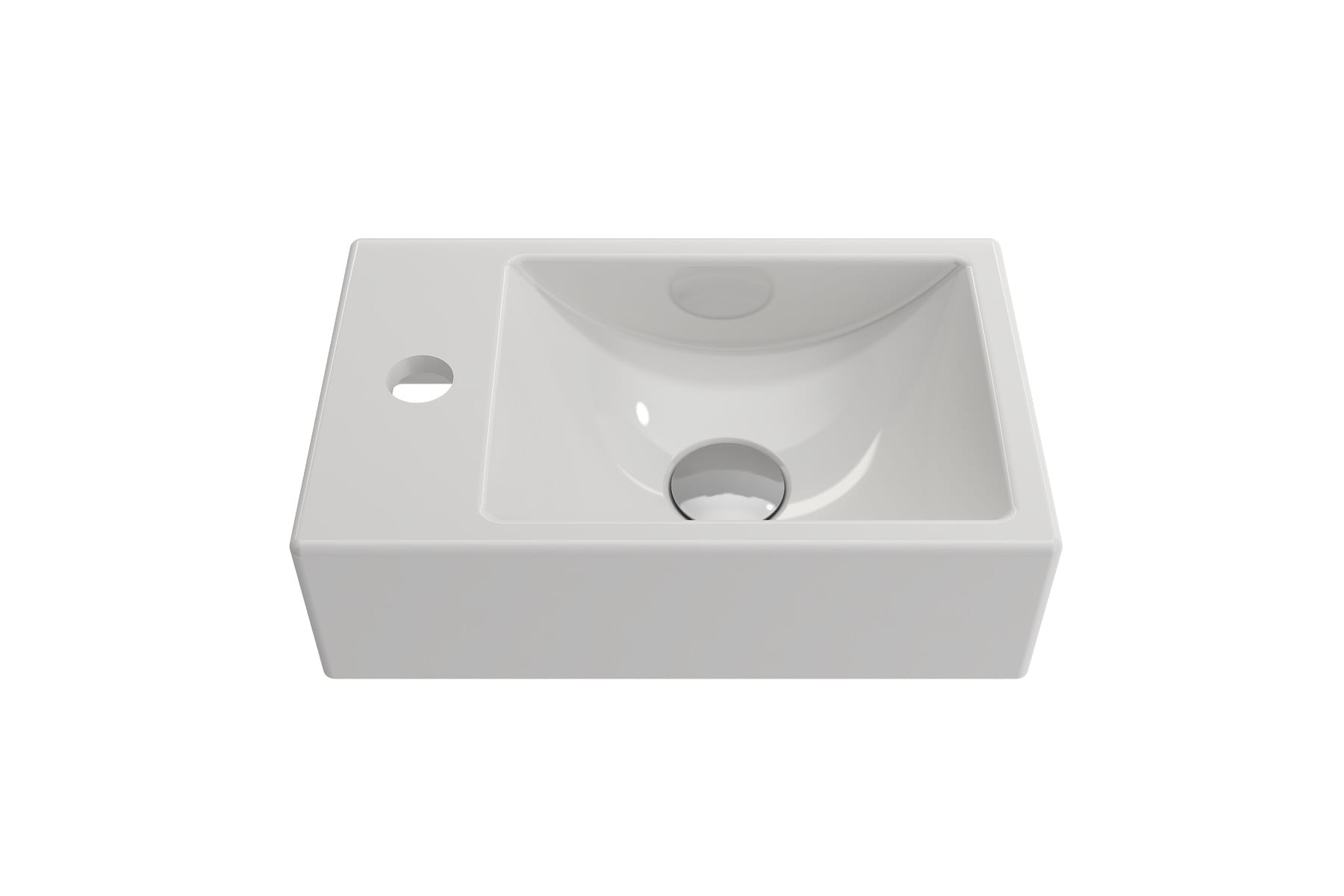 BOCCHI 1418-001-0126 Fire clay Wall-mount Rectangular Modern White Bathroom Sink ( 14.5-Inches x 9-Inches )