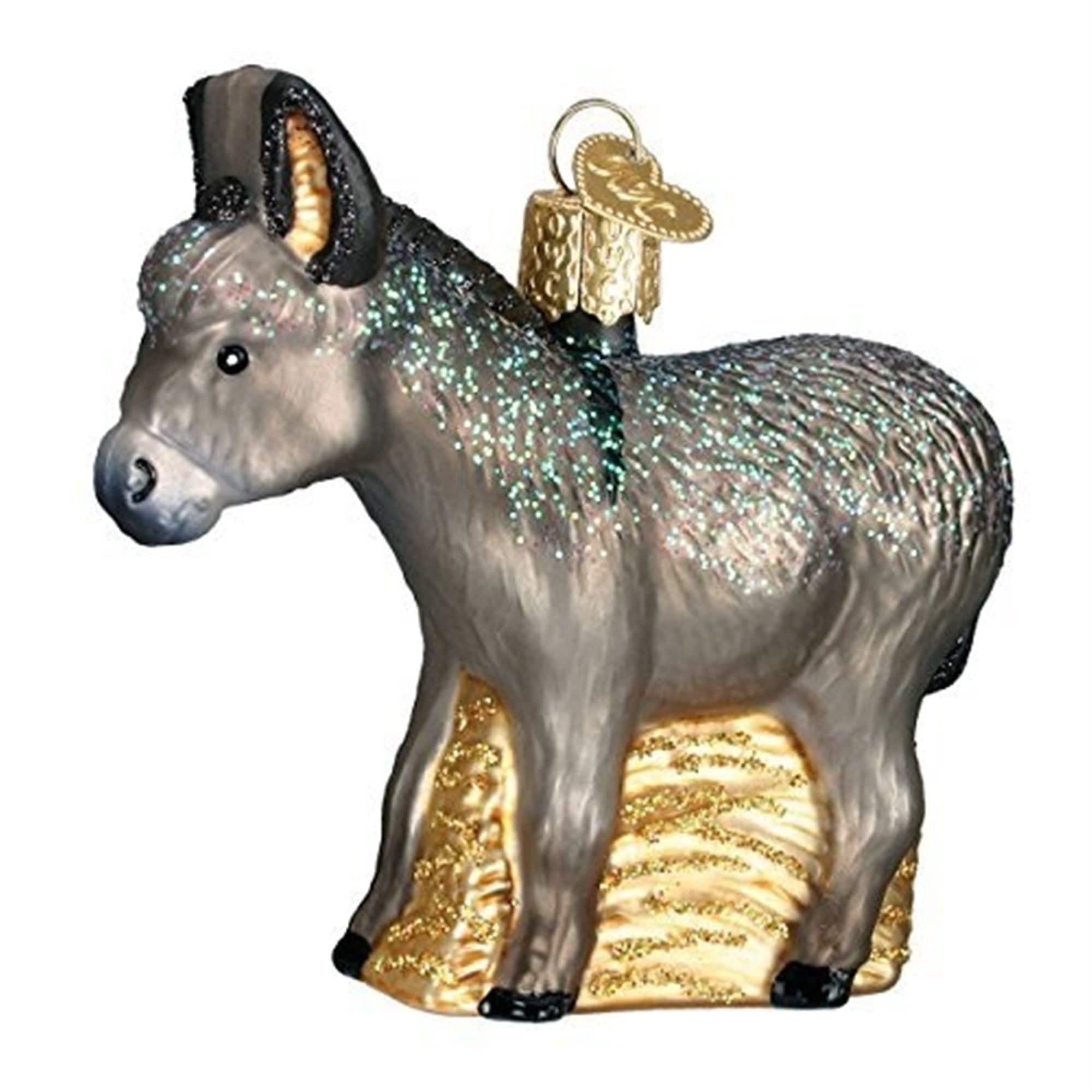 Old World Christmas 729343123121 Blown Glass Ornament for Christmas Tree - Donkey