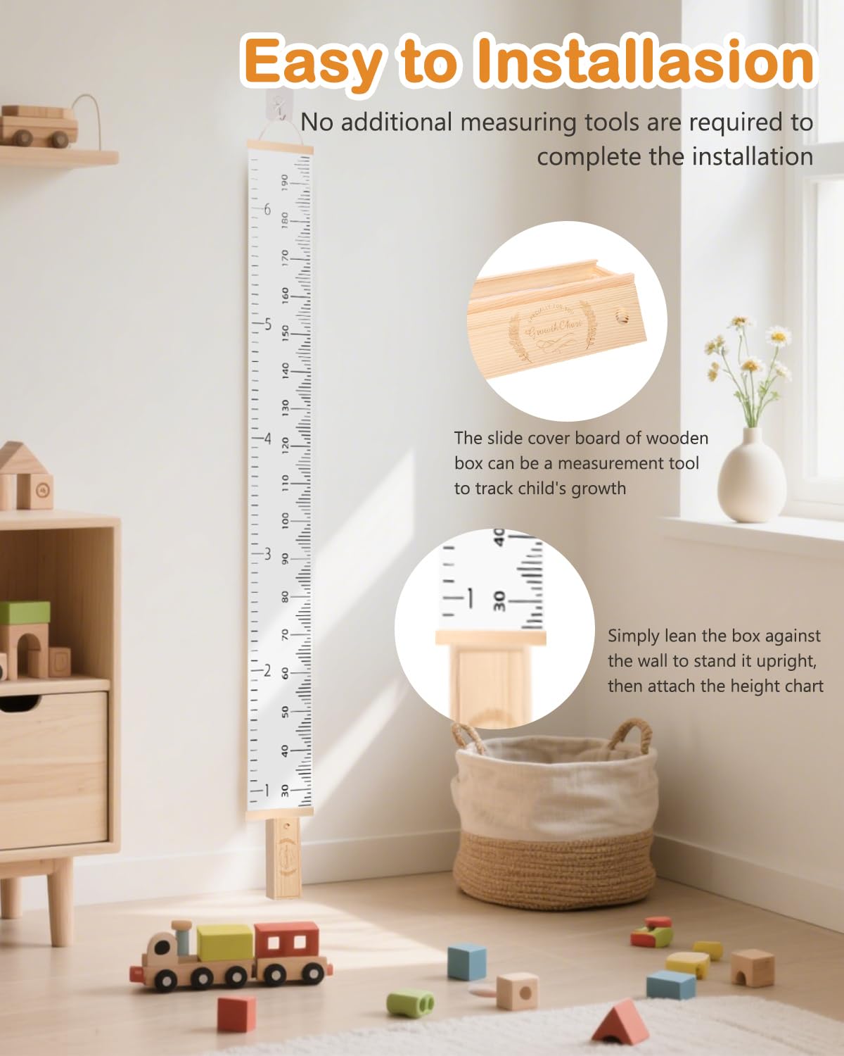 AKSCYZM Kids Height Chart Growth Chart Wall Ruler Baby to Child ...
