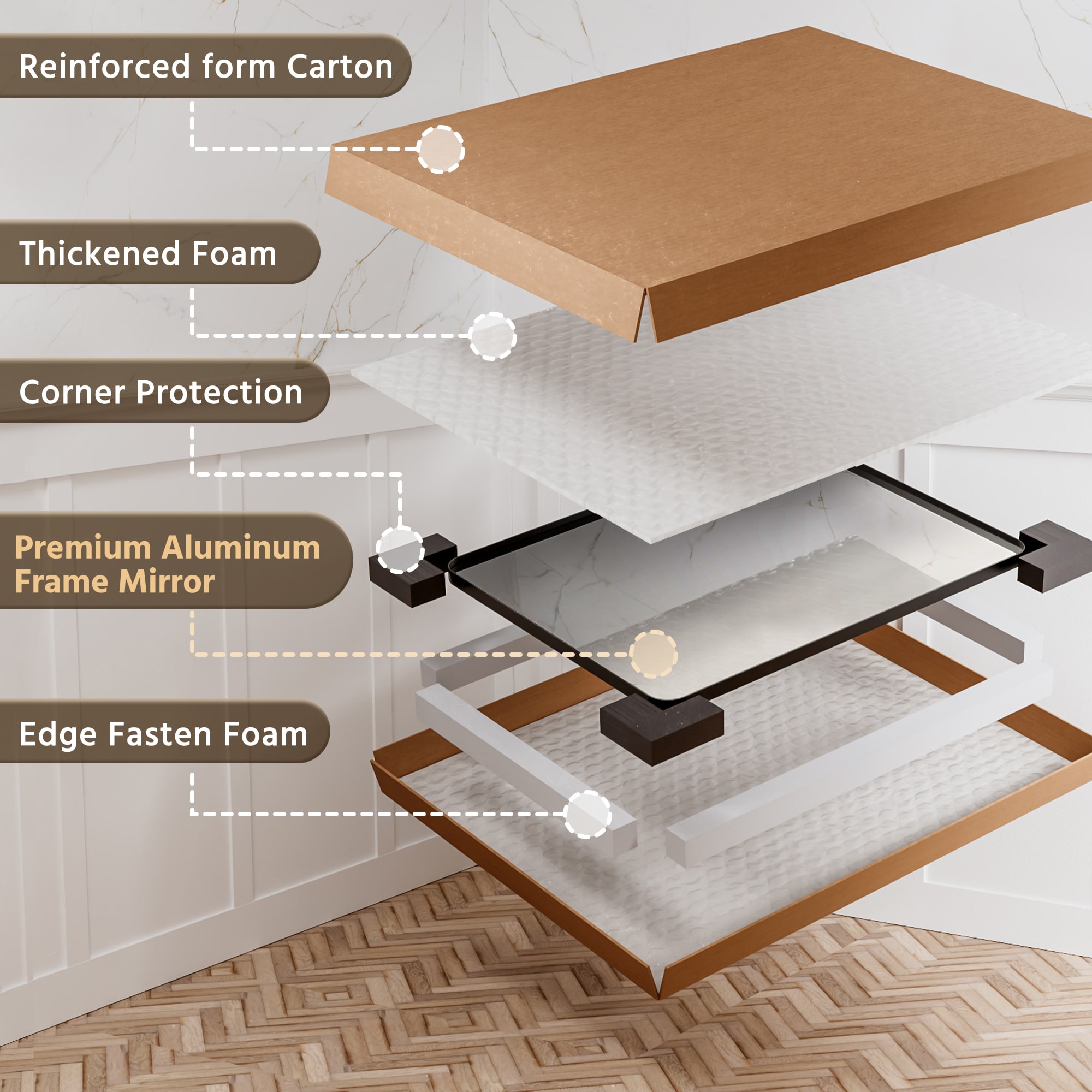 ES-DIY HU3040REBK Decor-Mirrors - View #6