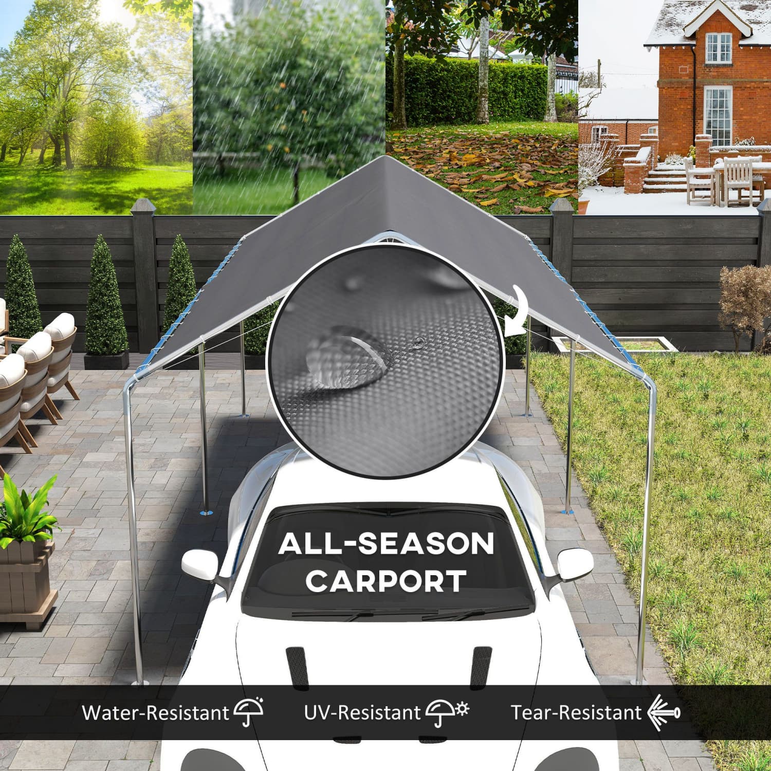 Angel Sar DAZQYCAR0326-CR Carport-Covers - View #4